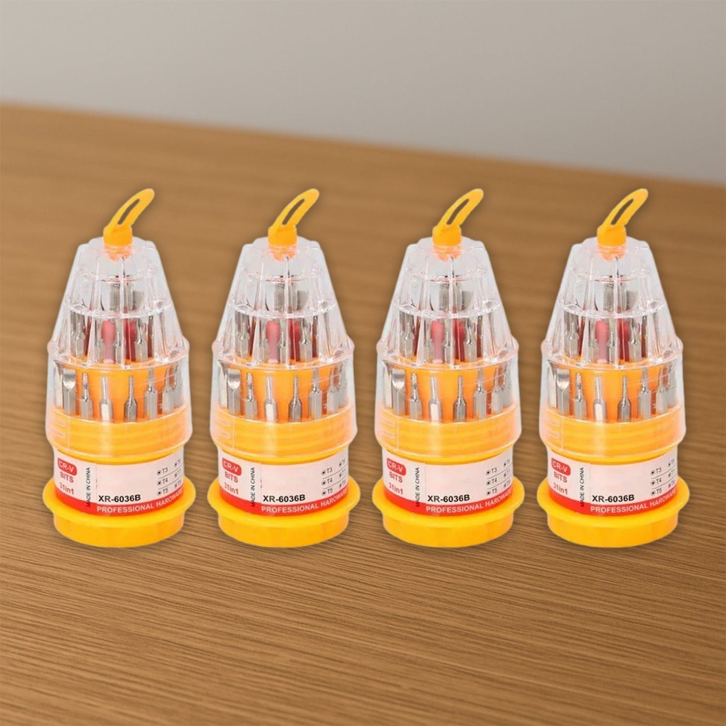 (SET OF 4PC) SCREWDRIVER SET, STEEL 31 IN 1 WITH 30 SCREWDRIVER BITS, PROFESSIONAL MAGNETIC DRIVER SET, B Grade Your Brand