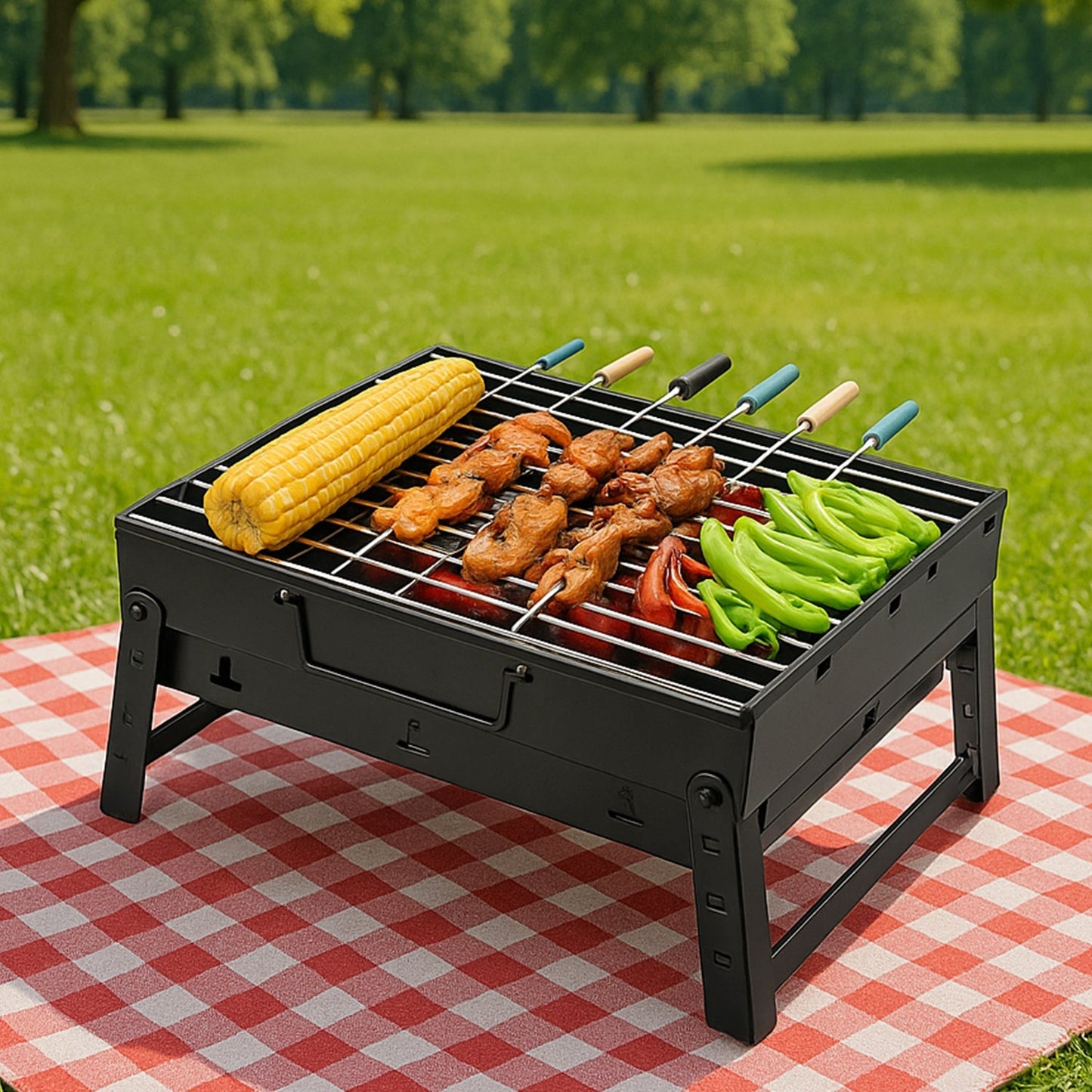 A Barbecue Grill used for making barbecue of types of food stuffs like vegetables, chicken meat etc. Your Brand