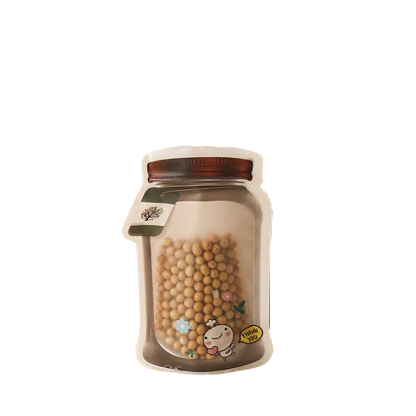 Plastic Transparent Small Jar Shaped Pouch With Zipper (1 Pc) Your Brand