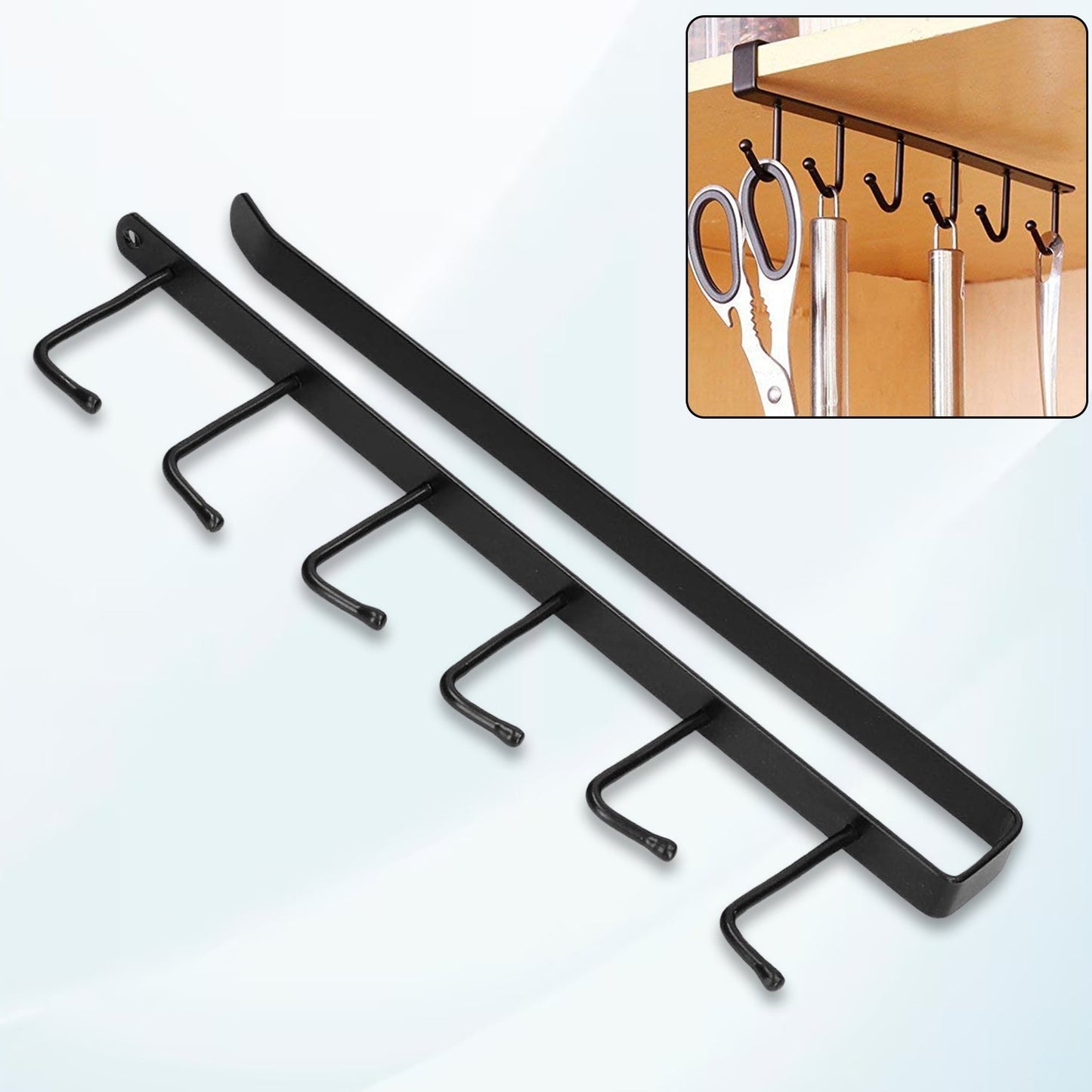 Metal Multifunctional Cabinet Storage Organize 6 Hook Rack For Hanging (1 Pc / Big) Your Brand