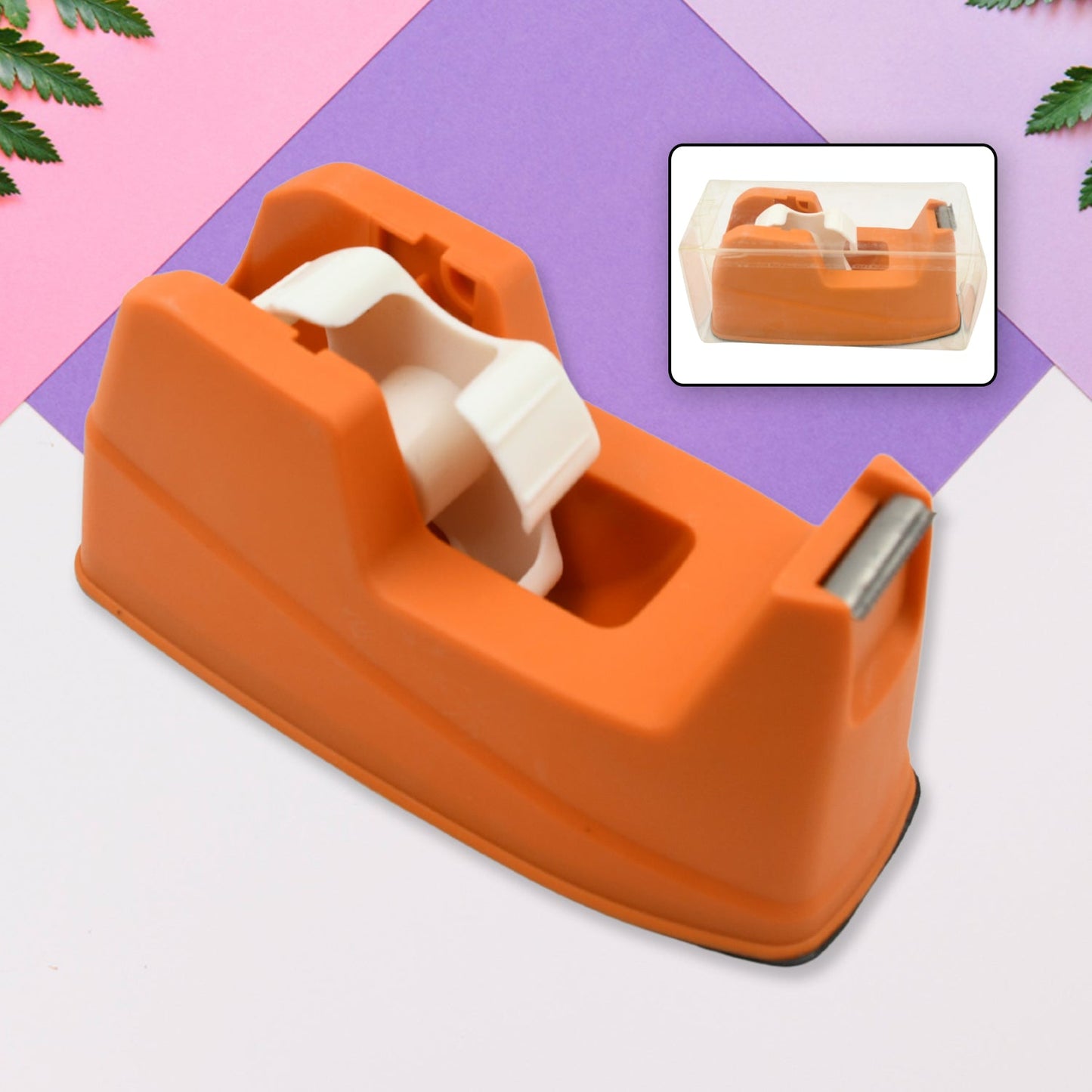 Plastic Tape Dispenser Cutter for Home Office use, Tape Dispenser for Stationary, Tape Cutter Packaging Tape (1 pc / 605 Gm) Your Brand