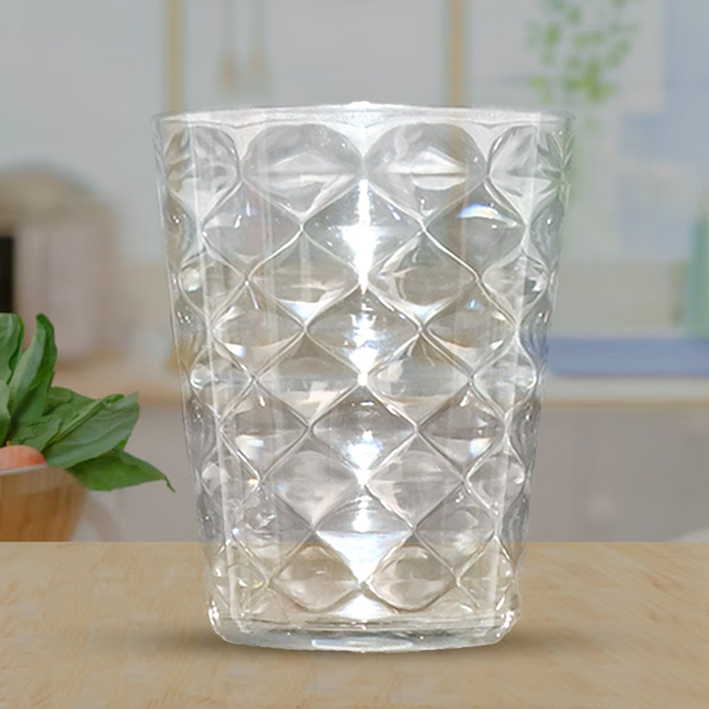 Apex Pyramid Design Unbreakable Plastic Glass – 300 ML Your Brand