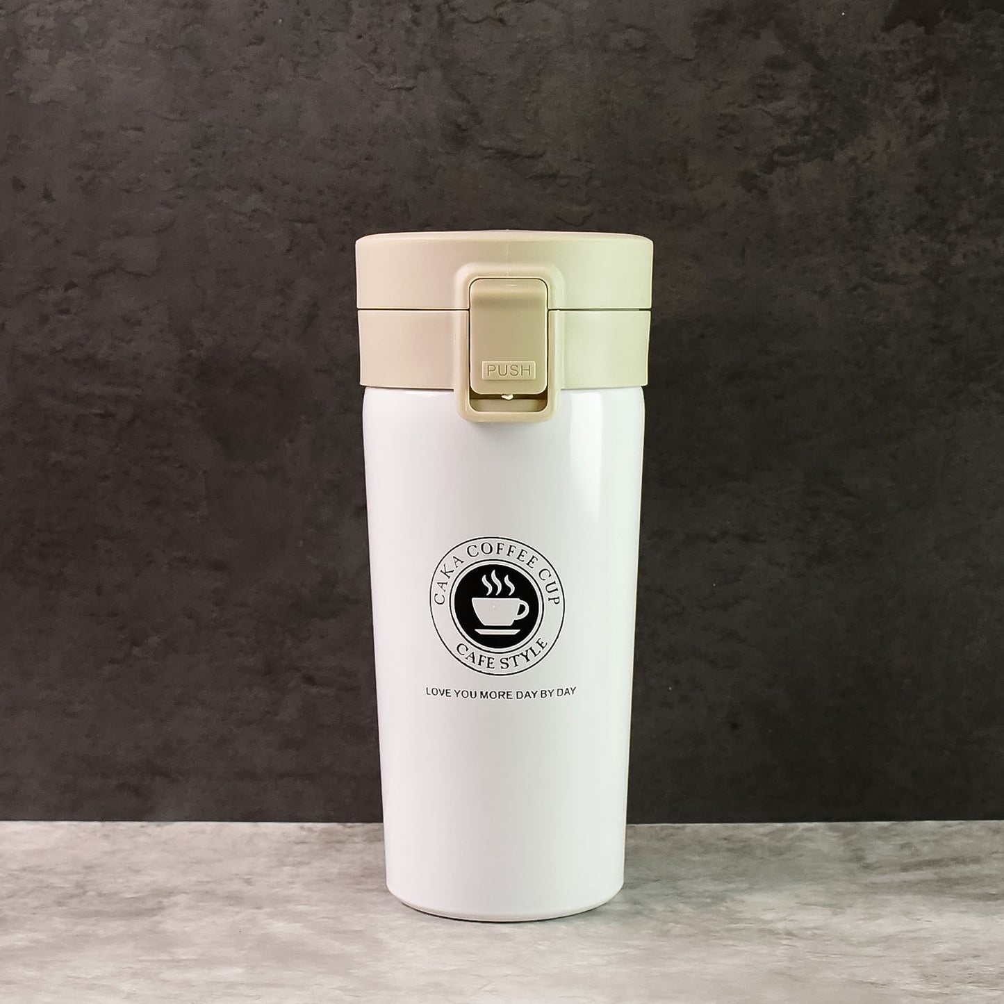 Stainless Steel Vacuum Insulated Coffee Flask with Flip Lock Lid (400ML / 1 Pc) Your Brand