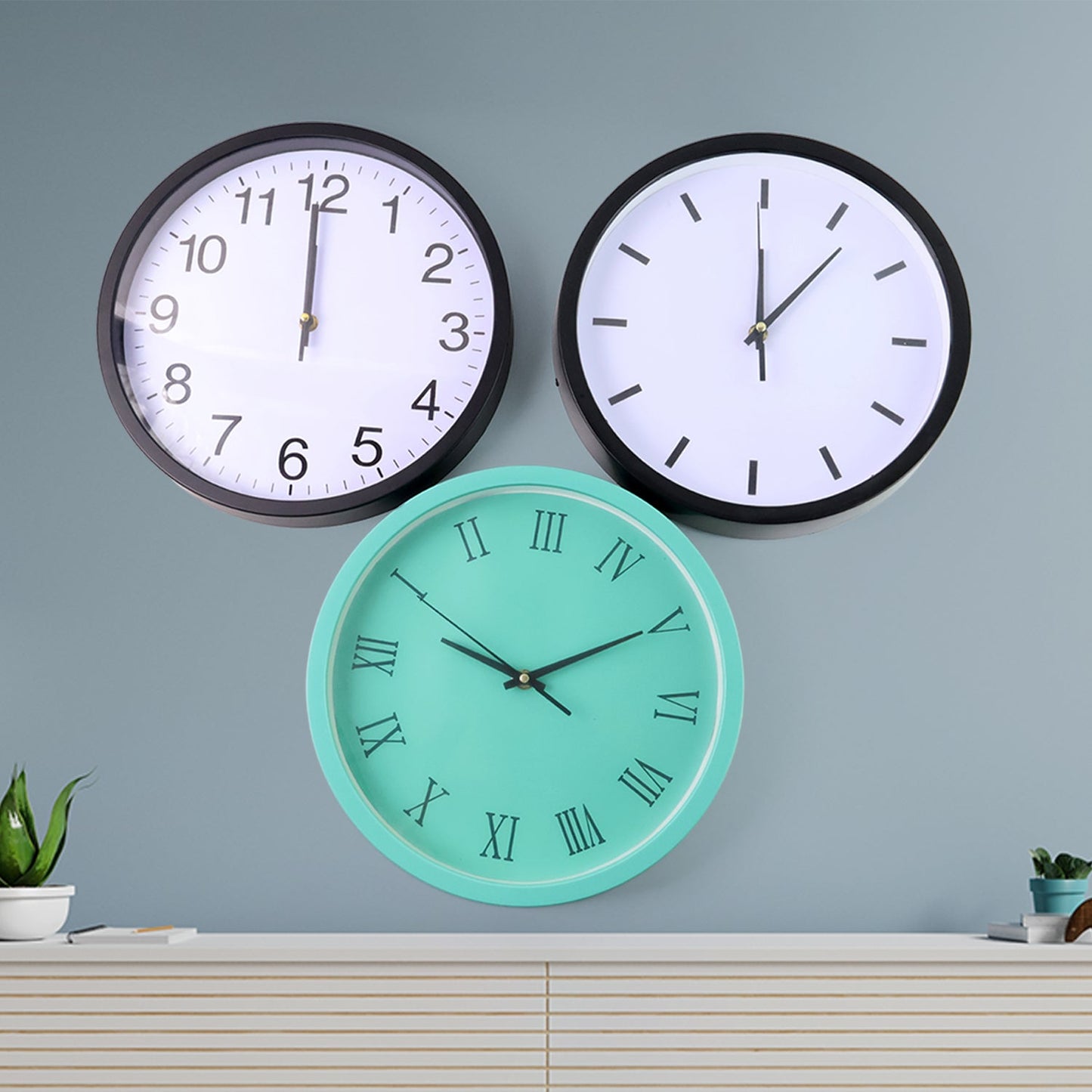 Classic Wall Clock for Home and Office – Mix Design Round 1 Pc Assorted Pattern Your Brand