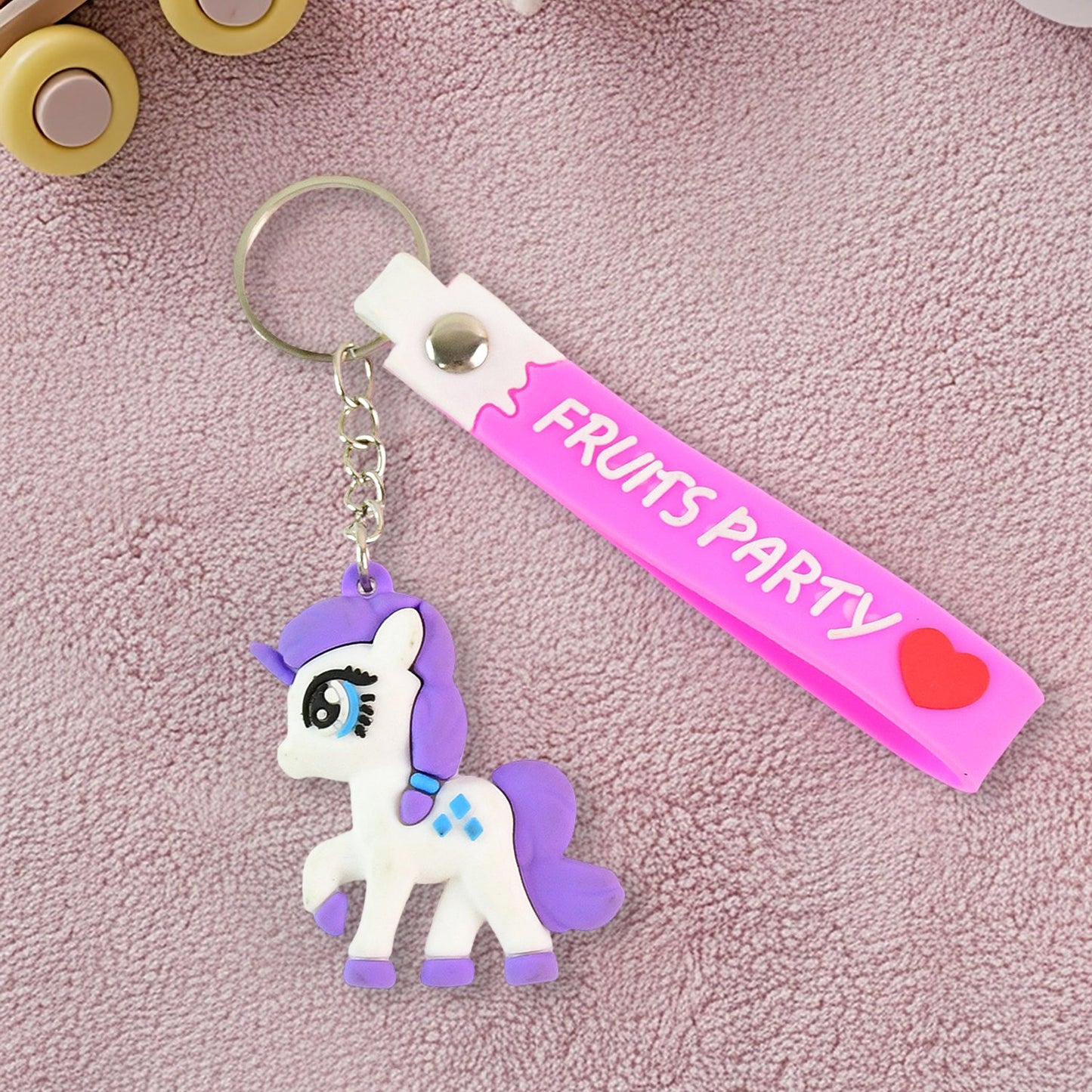 Cute Cartoon Unicorn Keychain with Silicone Strap (1 Pc / Mix design) Your Brand