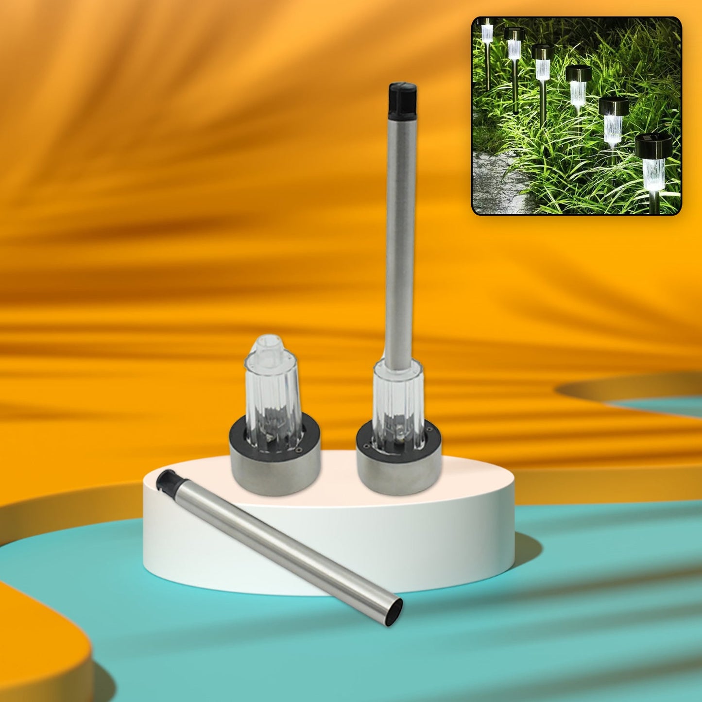 Solar LED Spike Lights for Garden & Pathway Decor (2 Pc Set) Your Brand