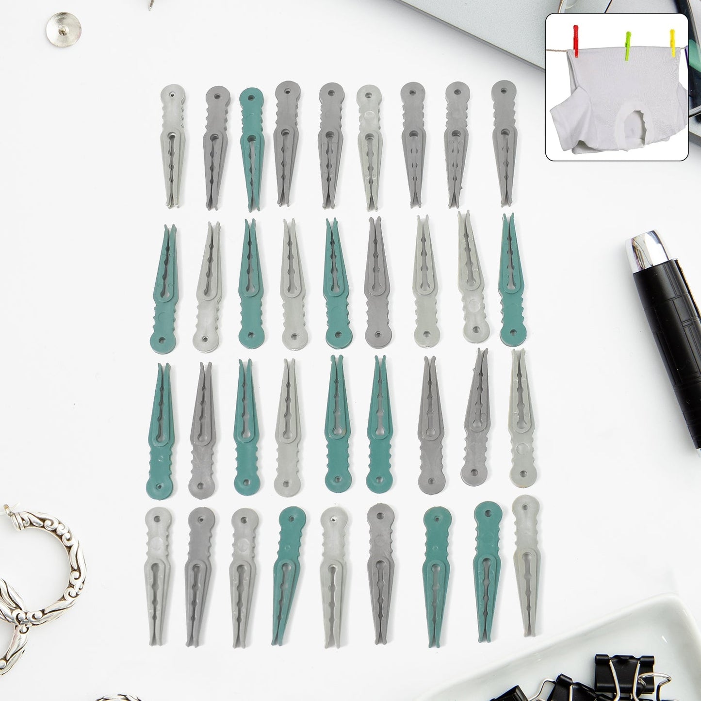 36Pcs MULTIPURPOSE PLASTIC CLOTH HANGING PEGS / CLIPS - 36 PCS Your Brand