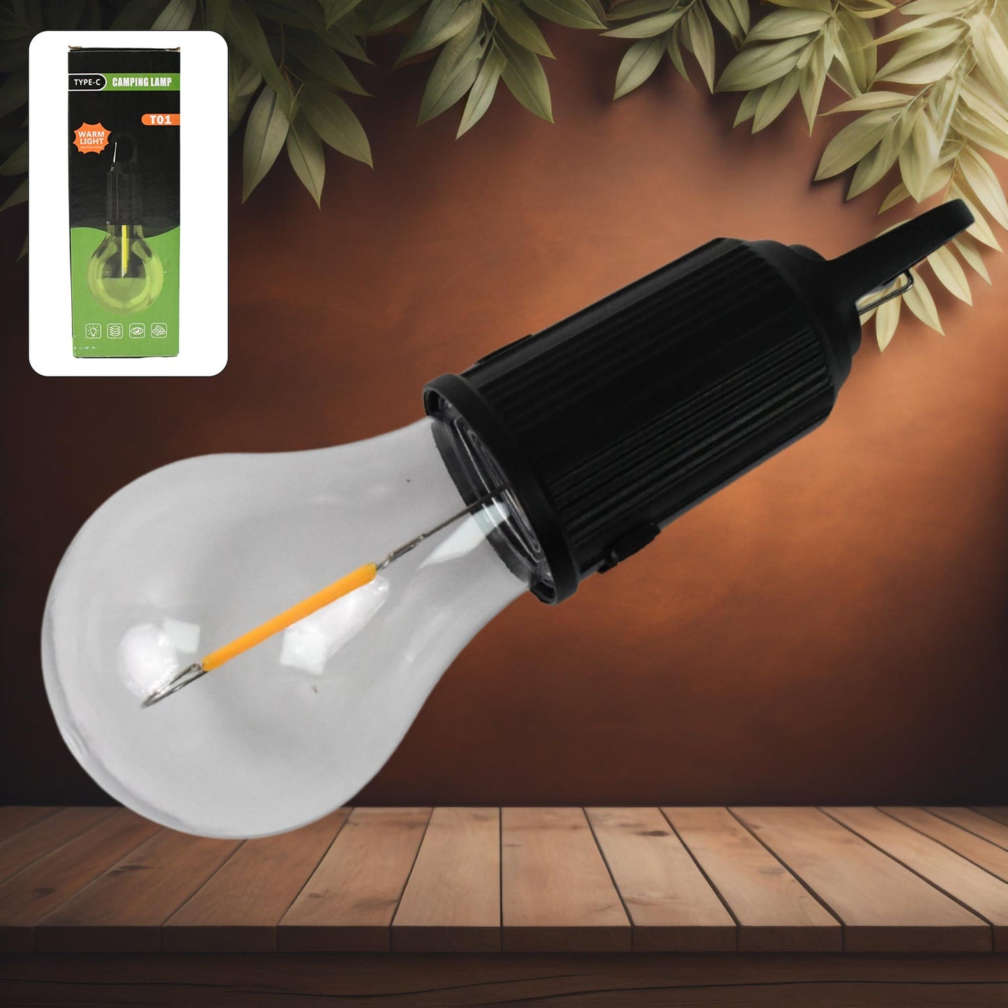 Rechargeable LED Camping Lantern – 3 Modes, Portable with Clip Hook (1 Pc) Your Brand