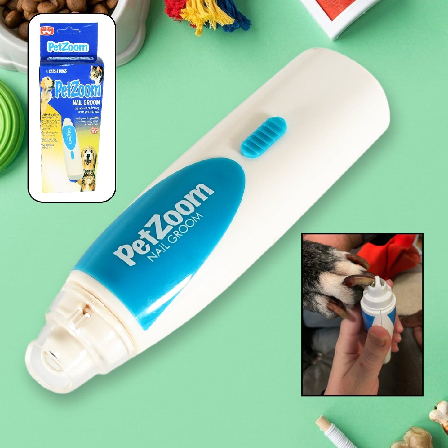 Electric Pet Nail Paw Trimmer, Clipper for Dogs and Cats – Cordless Nail Grinding Grooming Tool (1 Pc / Battery Not Included) Your Brand