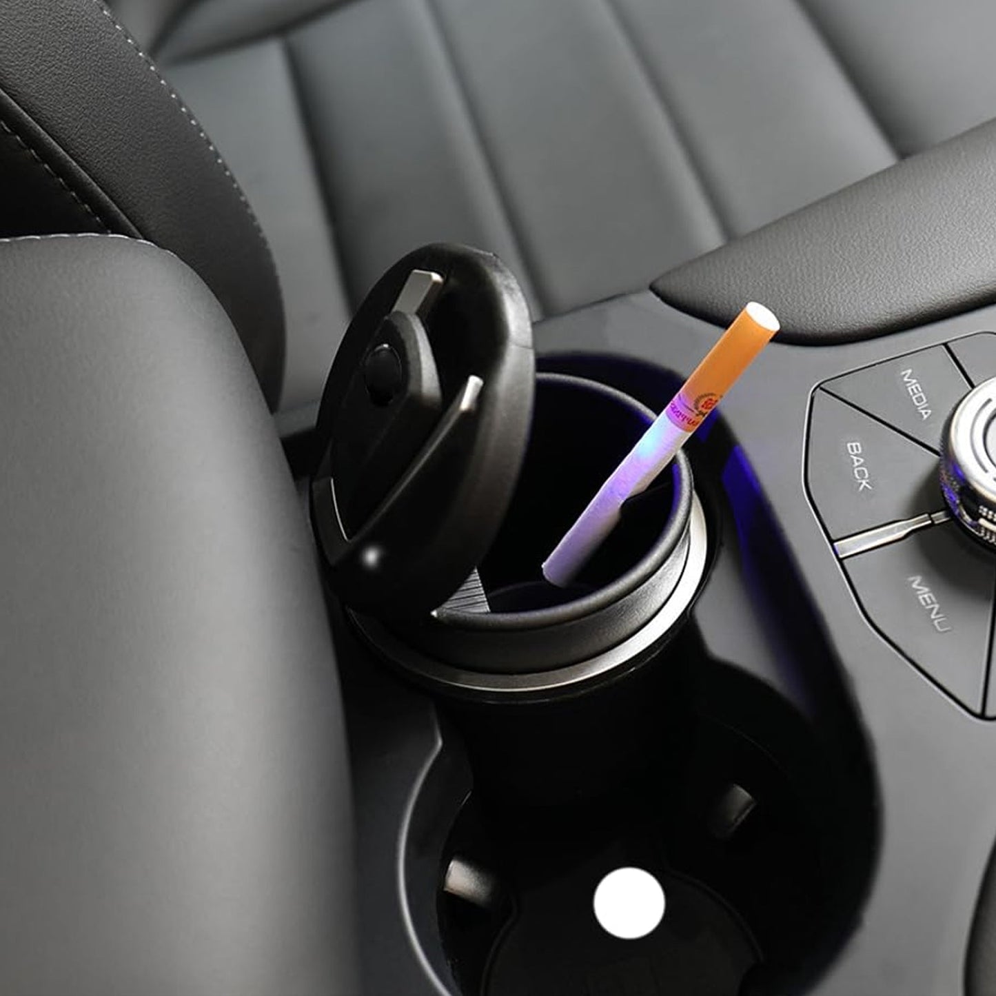 Portable Car Ashtray with Lid and Blue LED Light (1 Pc) Your Brand