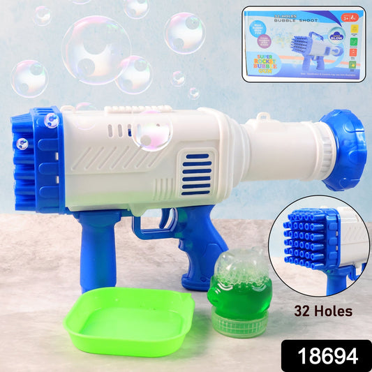 32 Holes Big Rechargeable Powerful Machine Bubble Gun Toys (1 Set) Your Brand