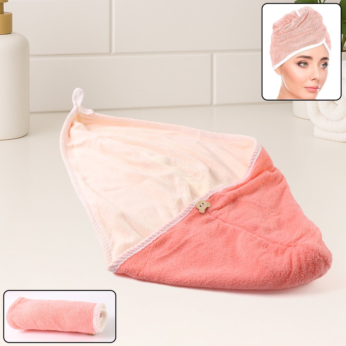 Hair Drying Magic Hair Cap Towel Wrap for Women Bath Towels (1 pc), Hair accessories Your Brand