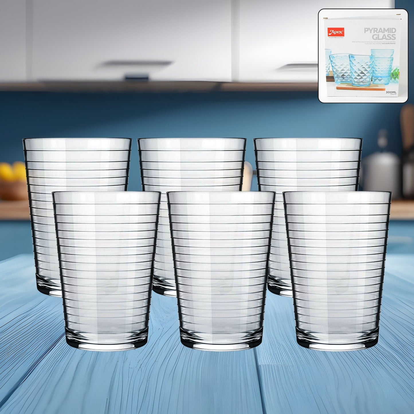 Apex Pyramid Ringo Plastic Glass – 300ml Approx | Durable, Crystal-Clear Tumbler Your Brand