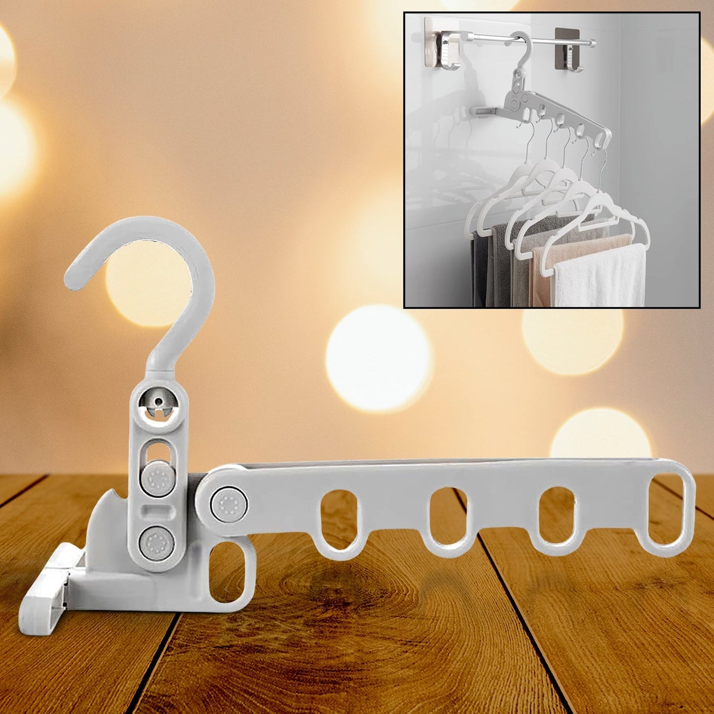 5-Hole Foldable Clothes Hanger – Robust, Space-Saving Travel Rack Your Brand