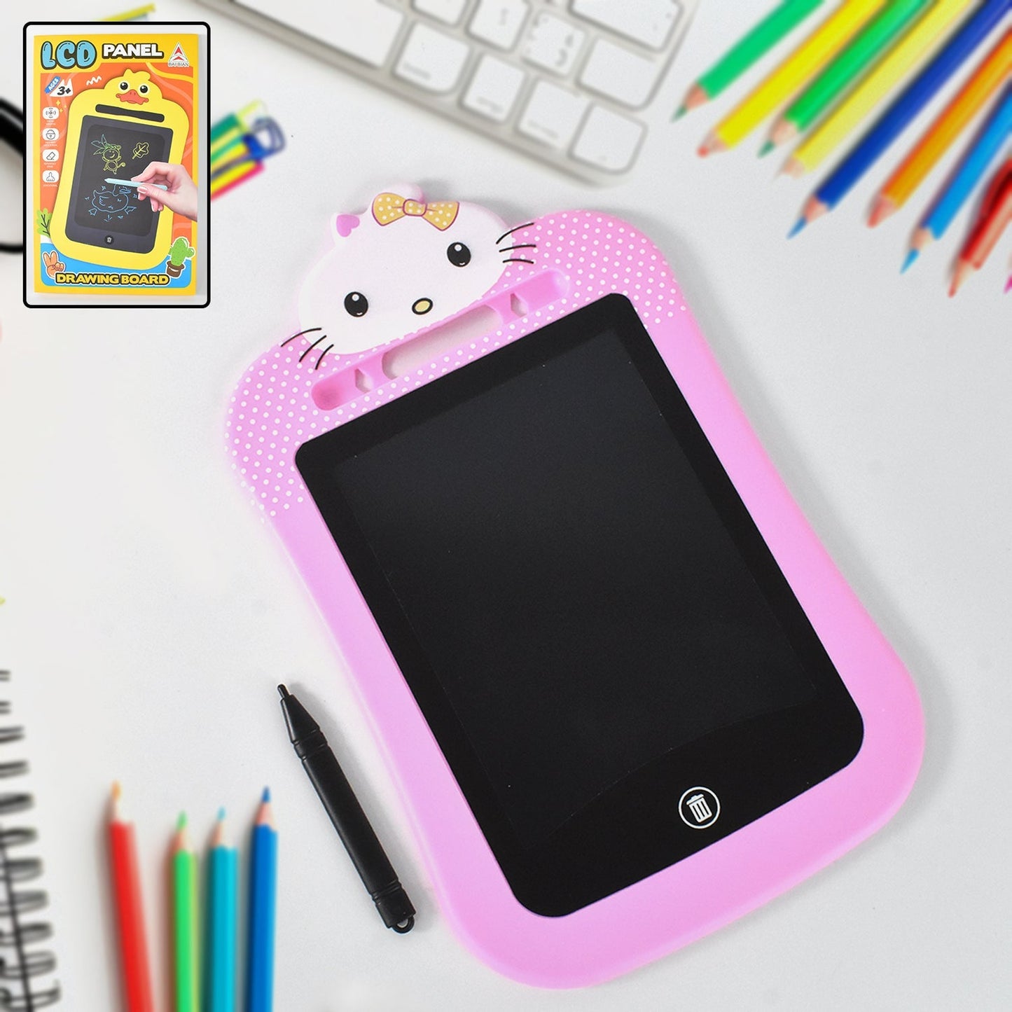 Kids Portable LCD Writing Tablet (1 Pc / Mix Design) Your Brand