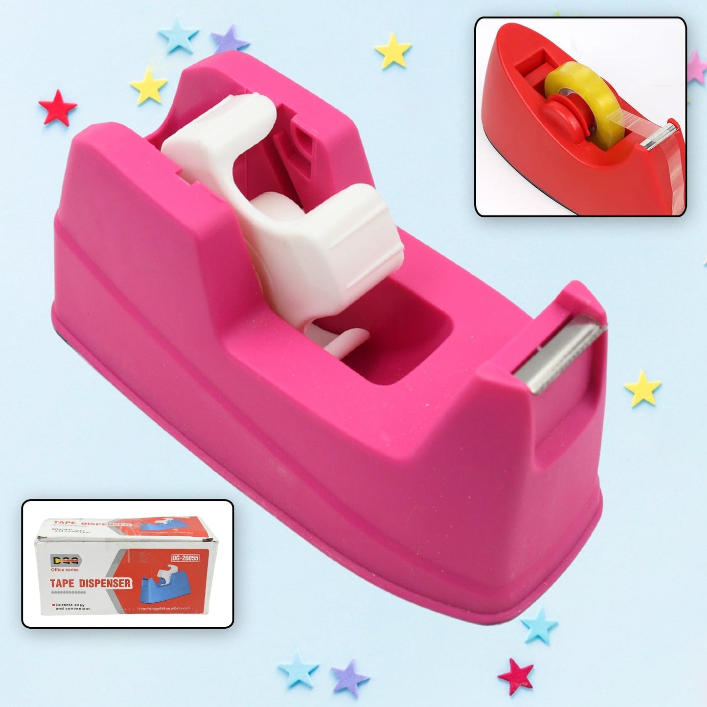 Plastic Tape Dispenser Cutter for Home Office use, Tape Dispenser for Stationary, Tape Cutter Packaging Tape (1 pc / 631 Gm) Your Brand