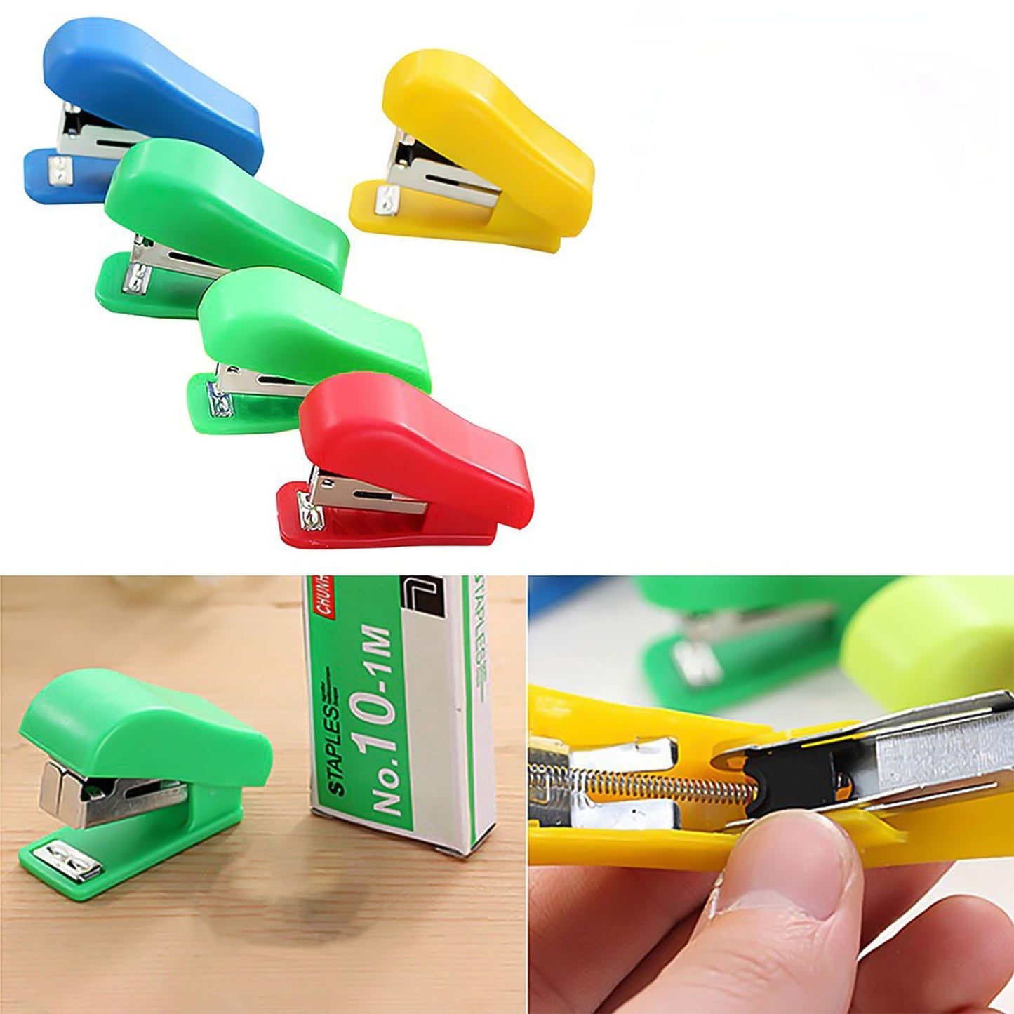 Mini Stapler Set with Staples – Assorted Colors | No.10 Staplers with Pins (20 pcs Set) Your Brand