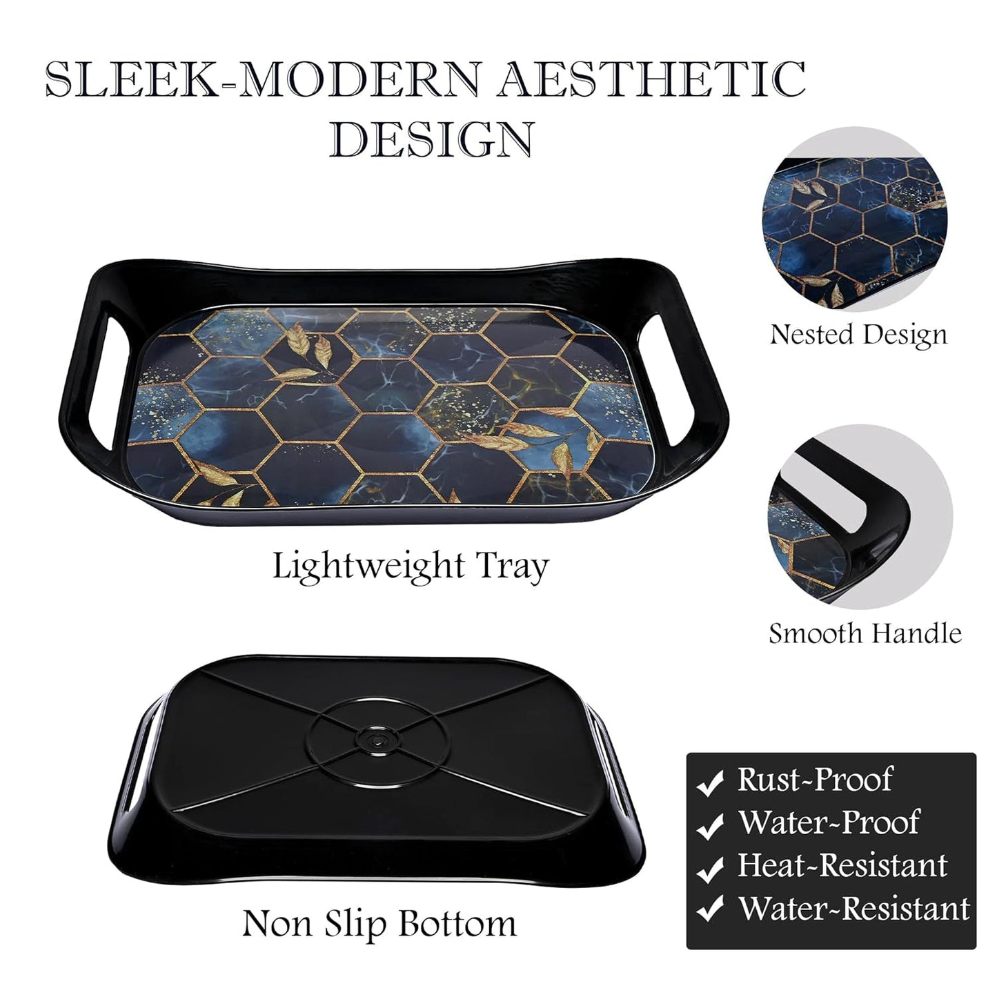 Premium Plastic Serving Tray (3 Pc) Your Brand