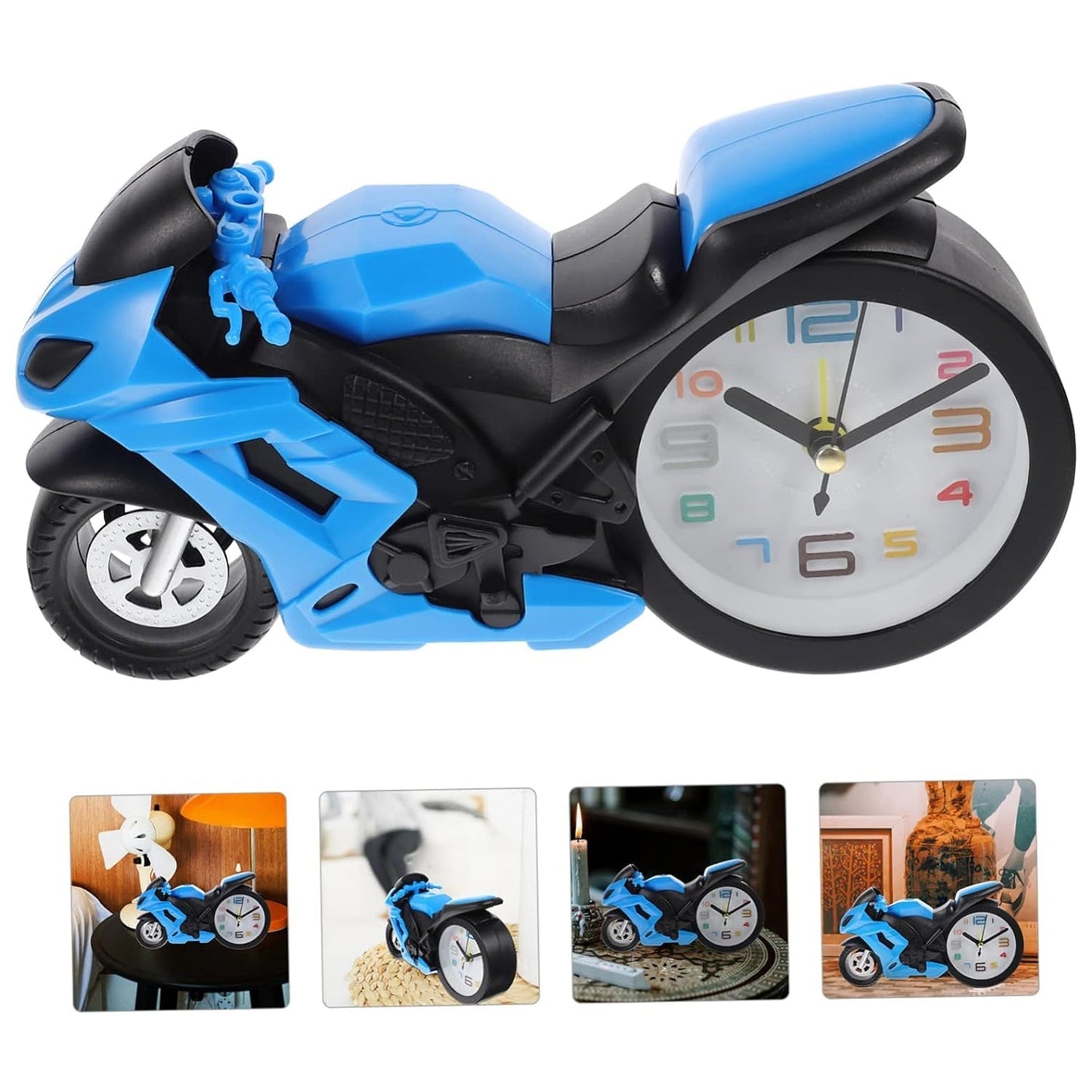 Retro Motorcycle Alarm Clock – Novelty Bike Engine Style Desk Clock Your Brand