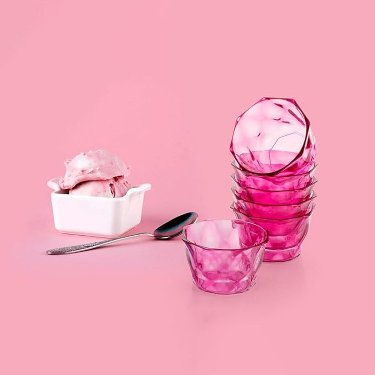 6pc Diamond shape ice cream bowl set Your Brand