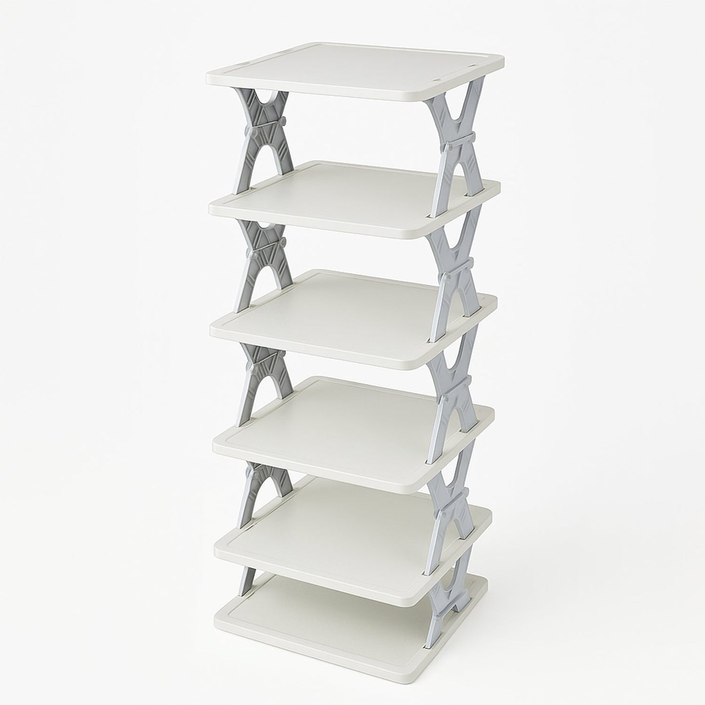 Smart 6-Layer Shoe Rack – Foldable, Collapsible & Heavy-Duty Plastic Stand for Home Entryway Storage Organizer (Mix Color) Styleva