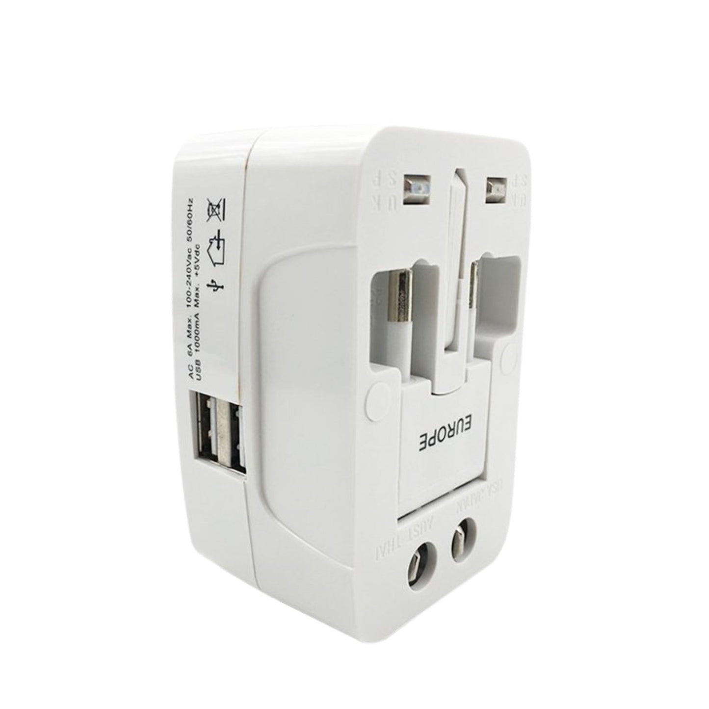 All-in-One Universal Worldwide Travelling AC Adaptor Plug (AU / UK / US / EU) International Power Charger Electric USB Power Plug Socket Adapter Converter (1 Pc) Your Brand