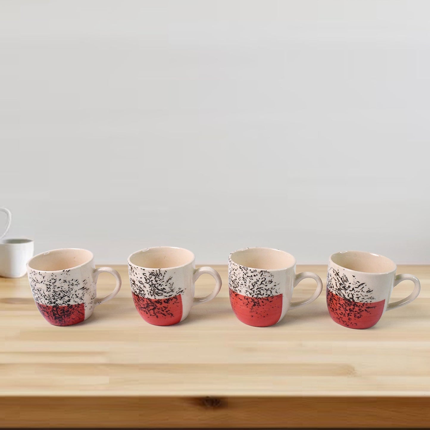 Healthy Choice Set Of 4pc Ceramic Cup And 4pc Glass Bowl With Plastic Plate (9 Pcs Set) Your Brand