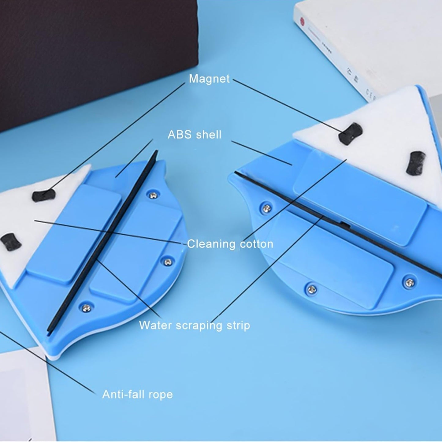 Double face glass cleaner Window Squeegee, Magnetic Window Washing Equipment. Your Brand