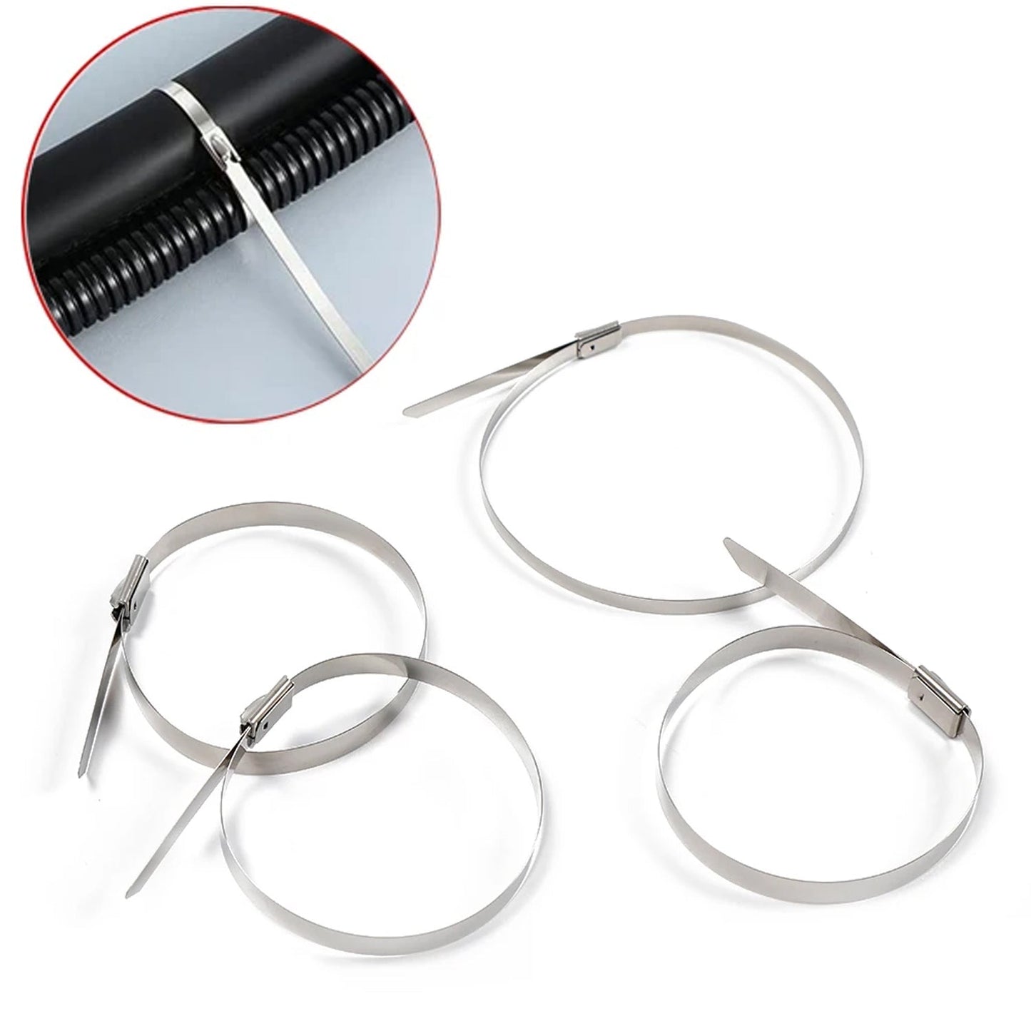 Stainless Steel Cable Ties for Solar & Home Use (100 Pc, 4.6x100mm) Your Brand