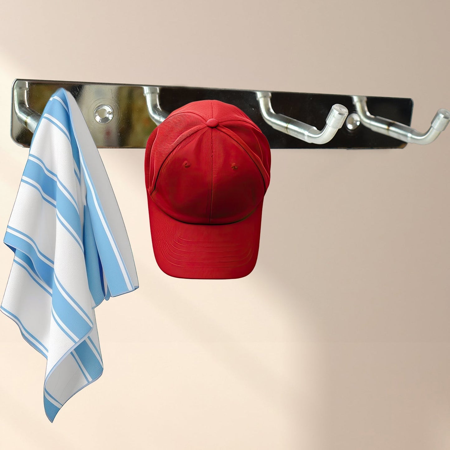 Stainless Steel Wall Mounted Coat 4 Hook Rack (20x3 / 1 Pc) Your Brand