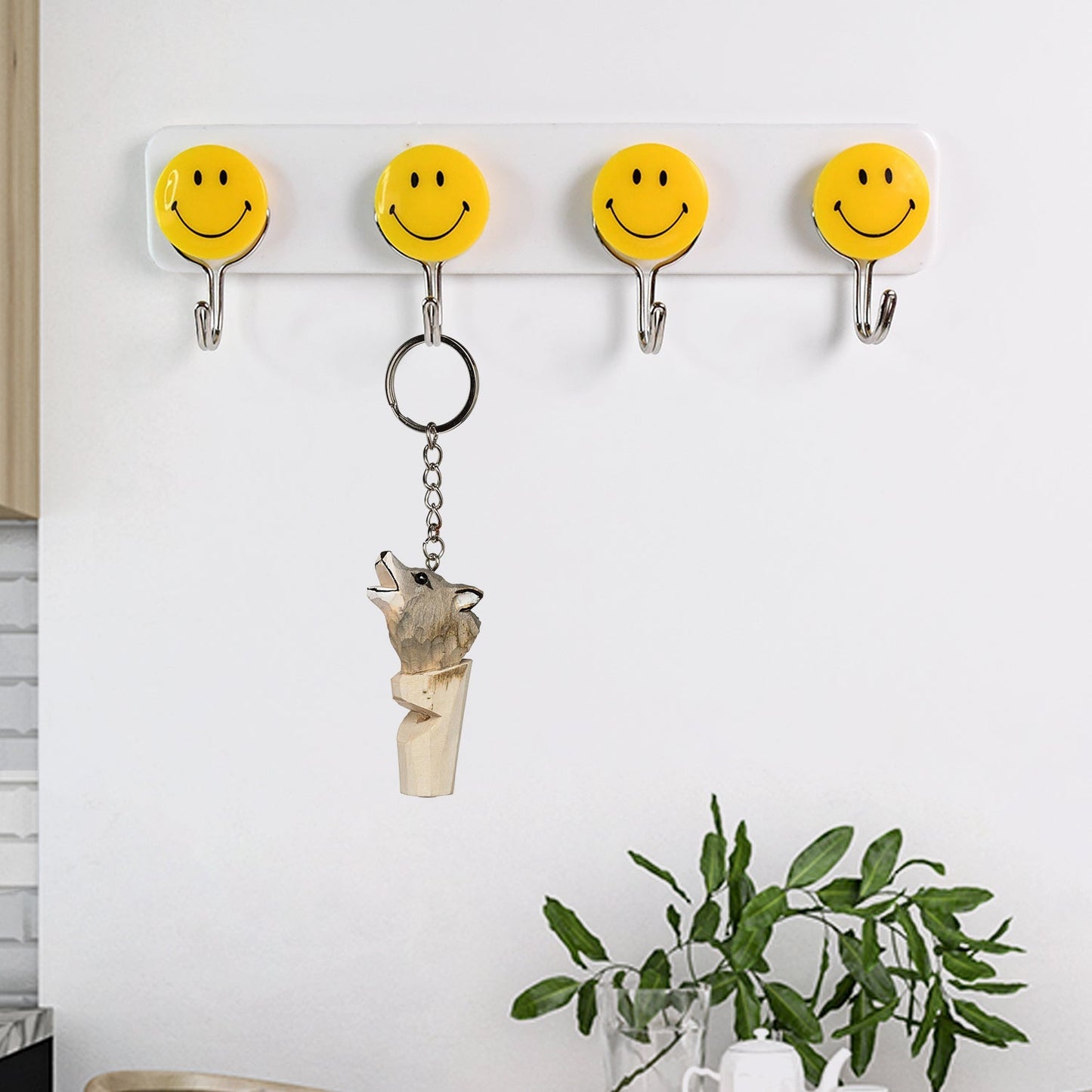 Multipurpose Self-Adhesive 4 hooks for wall Hook (1 Pc) Your Brand