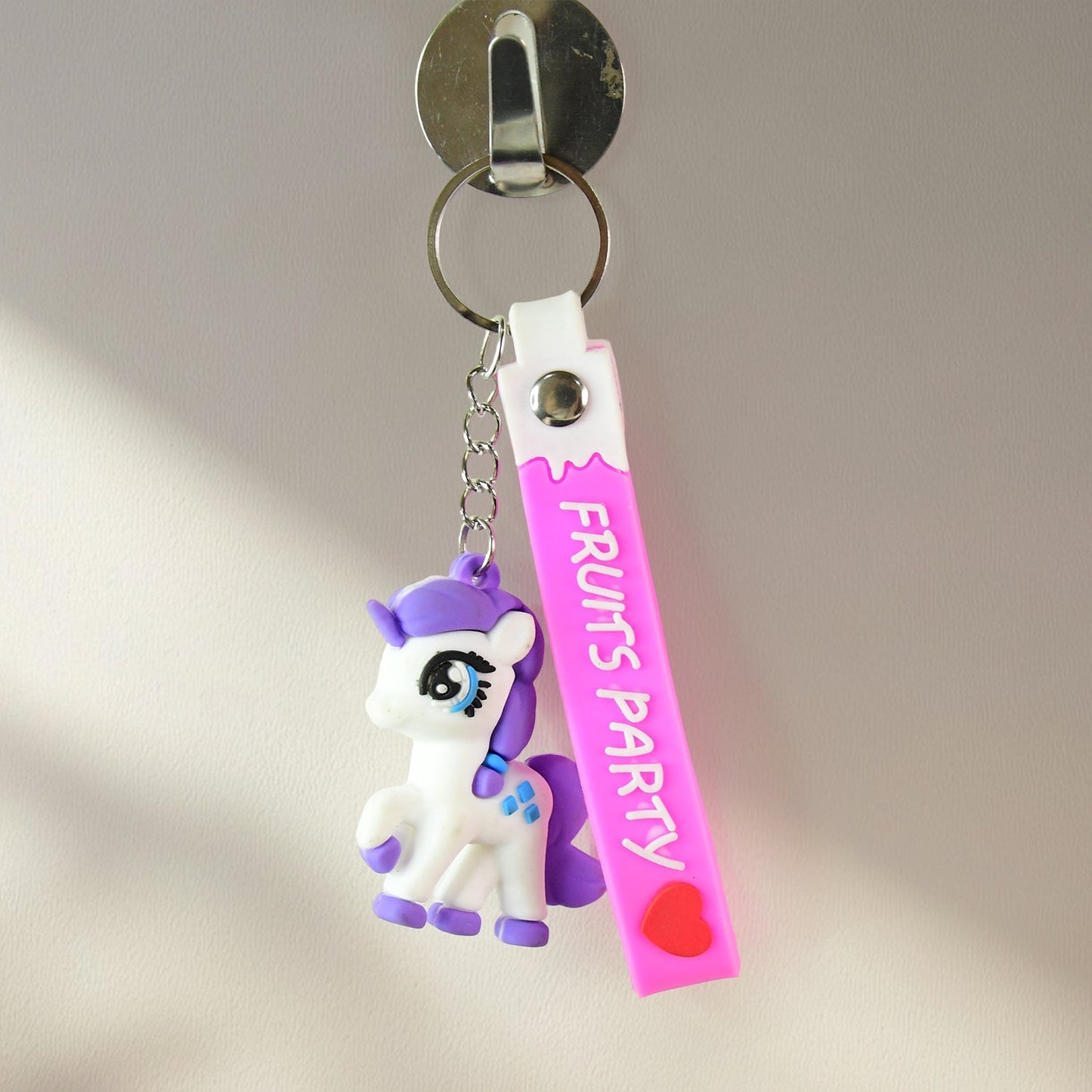 Cute Cartoon Unicorn Keychain with Silicone Strap (1 Pc / Mix design) Your Brand