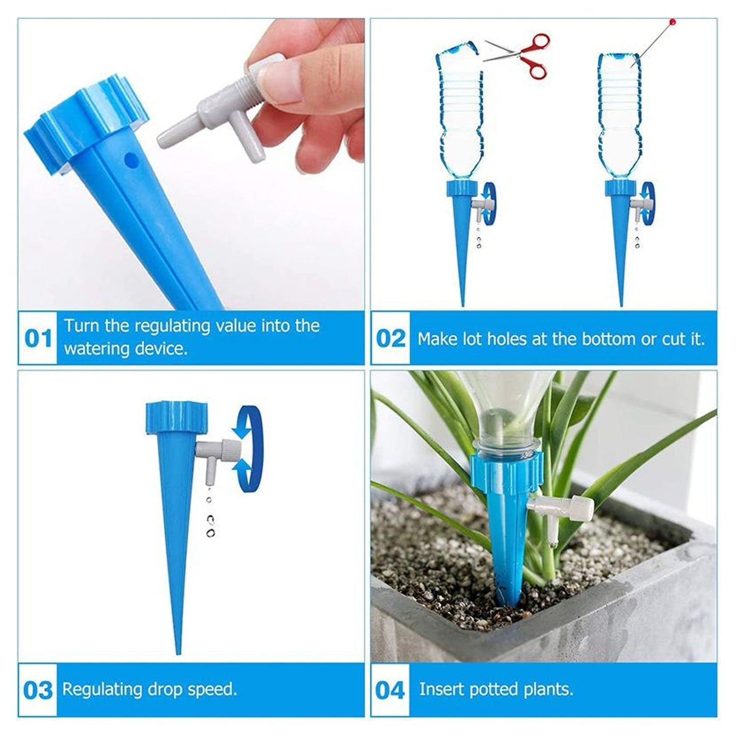 Adjustable Plant Watering Spikes with Slow Release Valve Your Brand