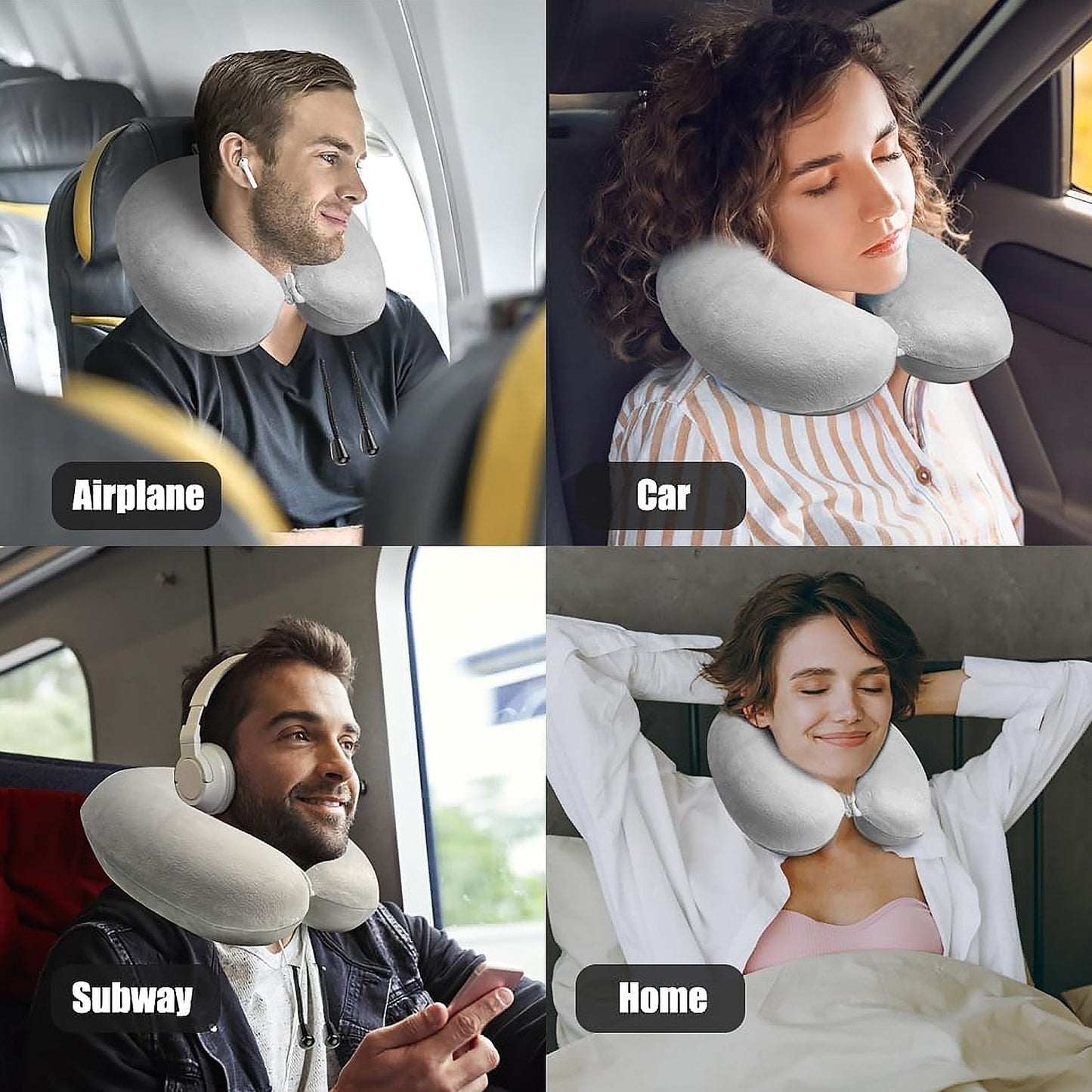 Soft Neck Pillow for Car, Home, Airplane Travel, Travel Neck Pillow for Sleeping & Travel Essentials for Neck Rest Multipurpose Comfortable Head Rest Neck Holder Pillow (1 Pc) Your Brand