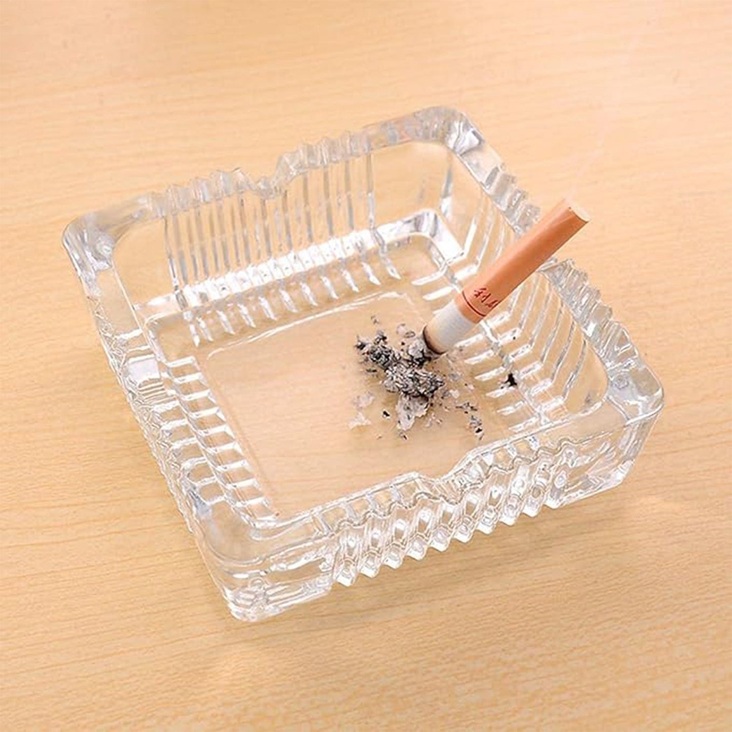 Square Glass Misti Crystal Quality Cigar Cigarette Ashtray Round Tabletop for Home Office Indoor Outdoor Home Decor Your Brand