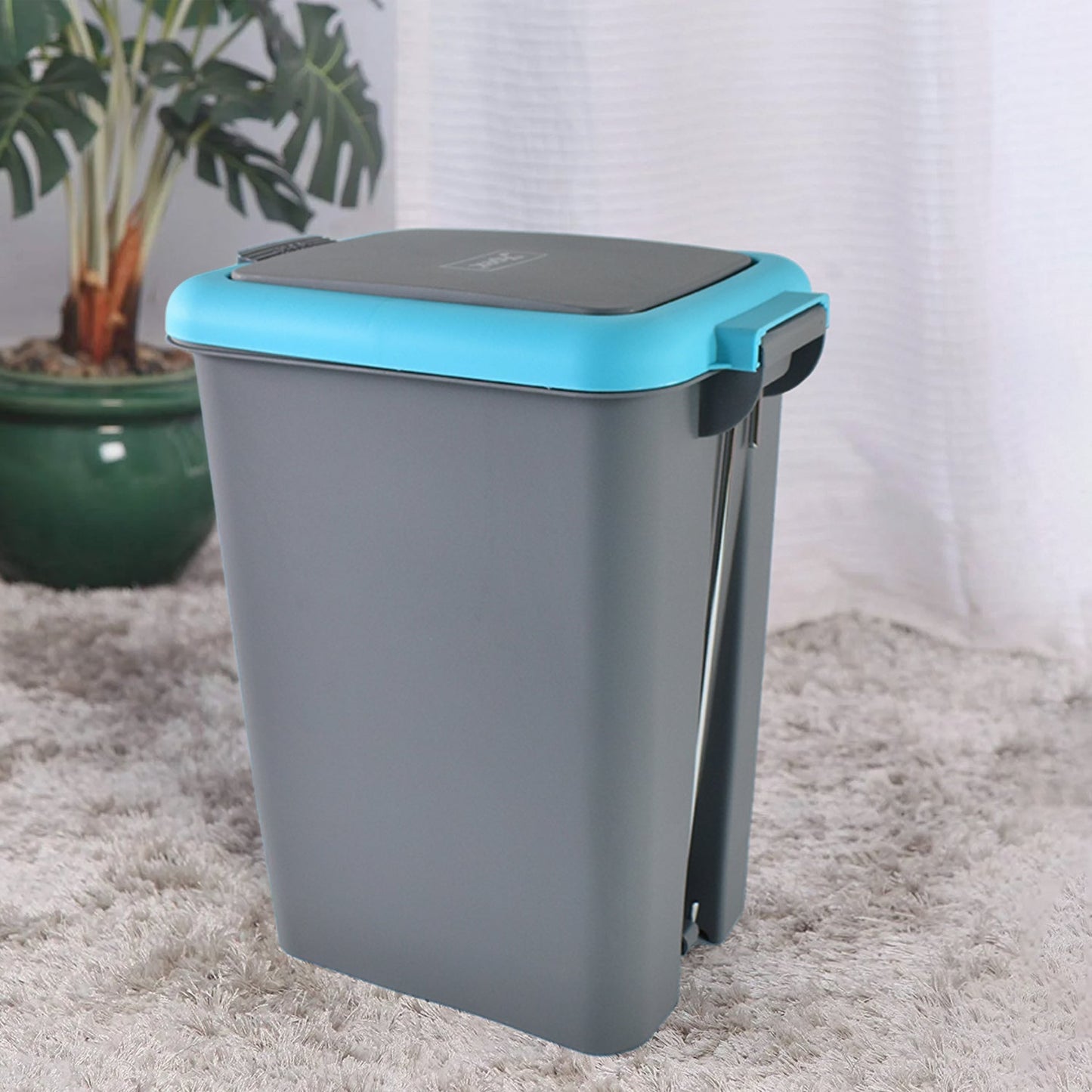 Apex Plastic Push N Pedal Dust Bin | Hands-Free Operation, Compact Design 6.5 Liters (1 Pc / Mix Color) Your Brand