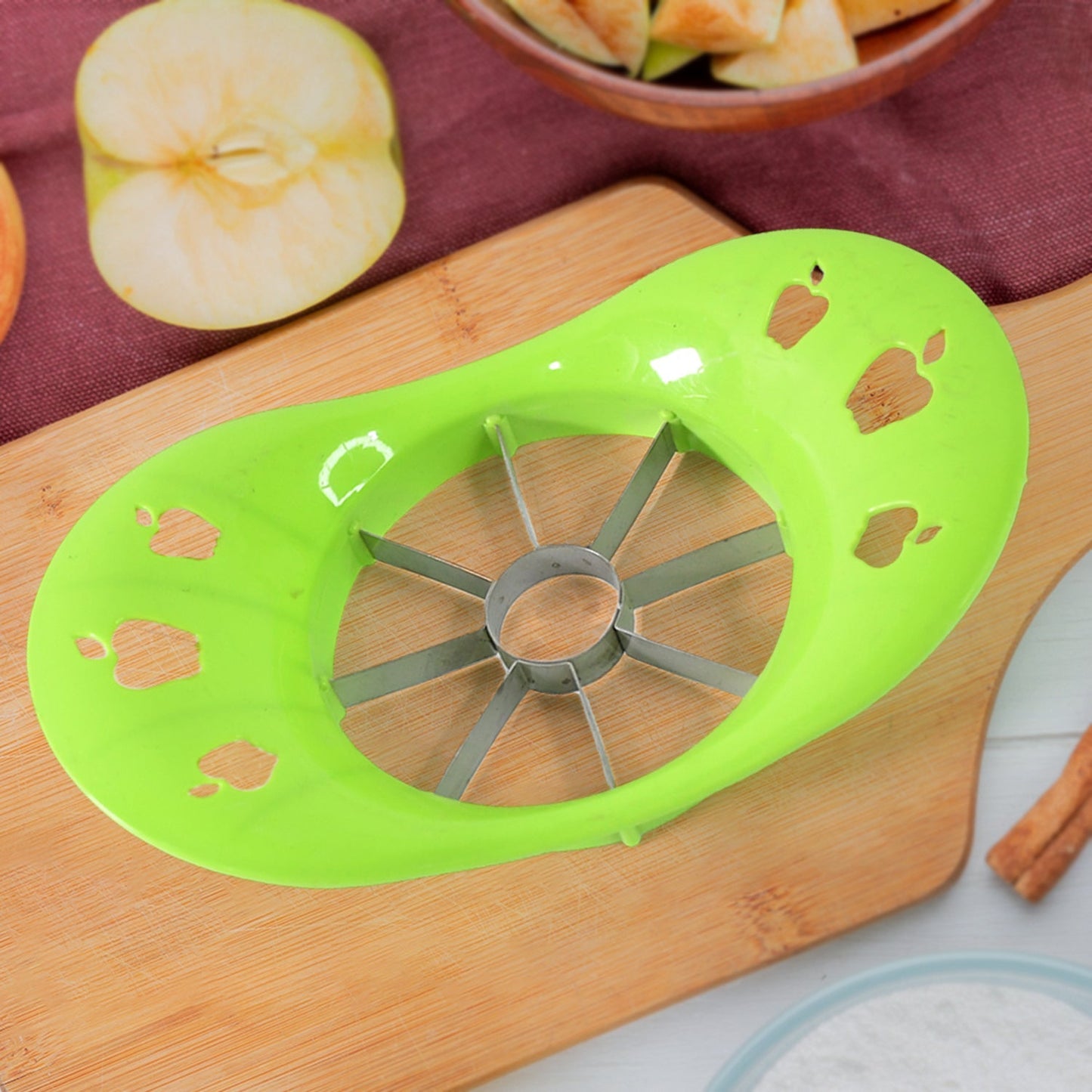 Multi Purpose Fruit Slicer Apple Cutter Regular With 8 Stainless Steel Blades Apple Slicer (1 Pc) Your Brand