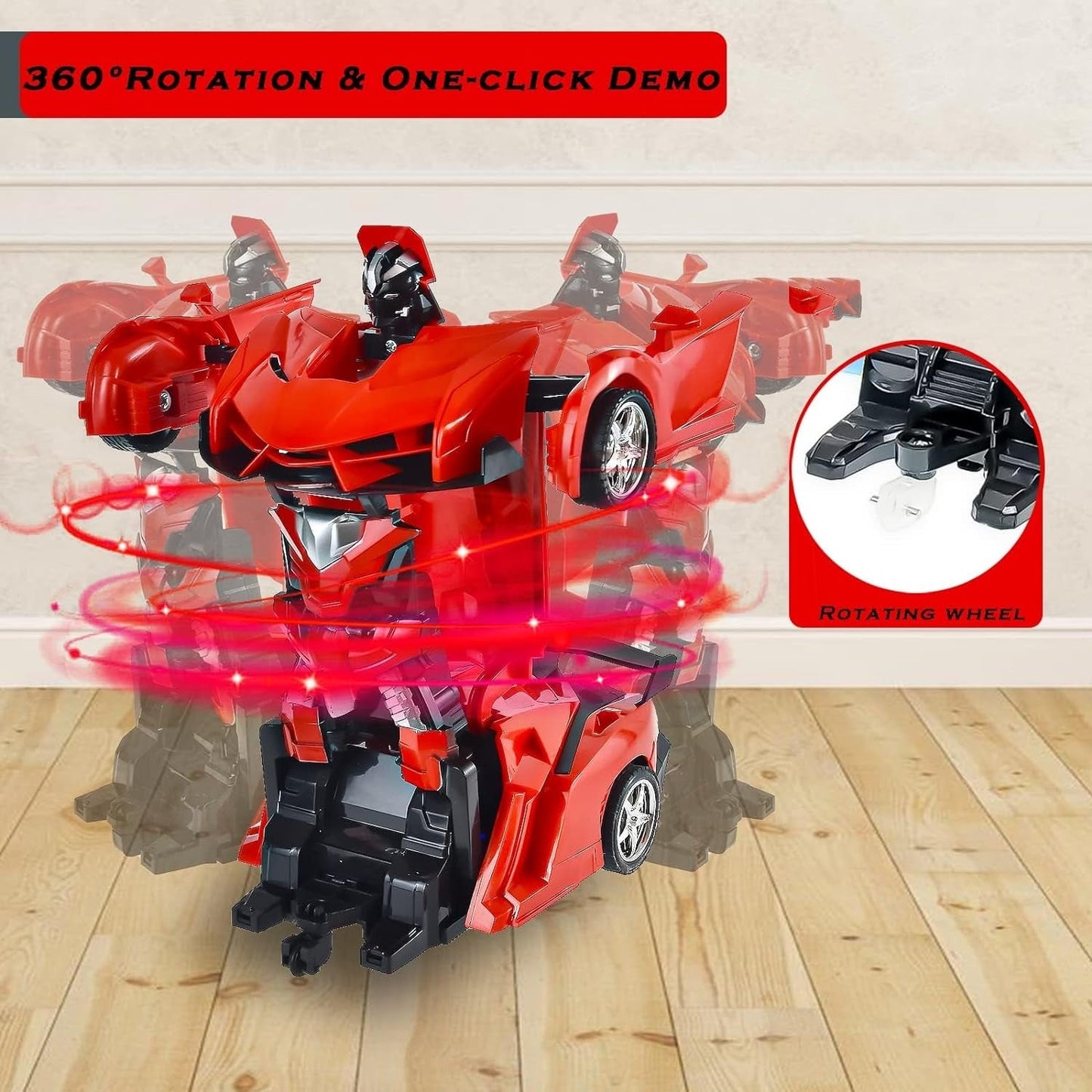 2 In 1 Automatic Robot Converted Remote Control Car With Light Scale 360°Drifting Deformation Robot Car Toy Kids Boys, Robot Convert Unique Toy For Boys (1 Pc) Your Brand