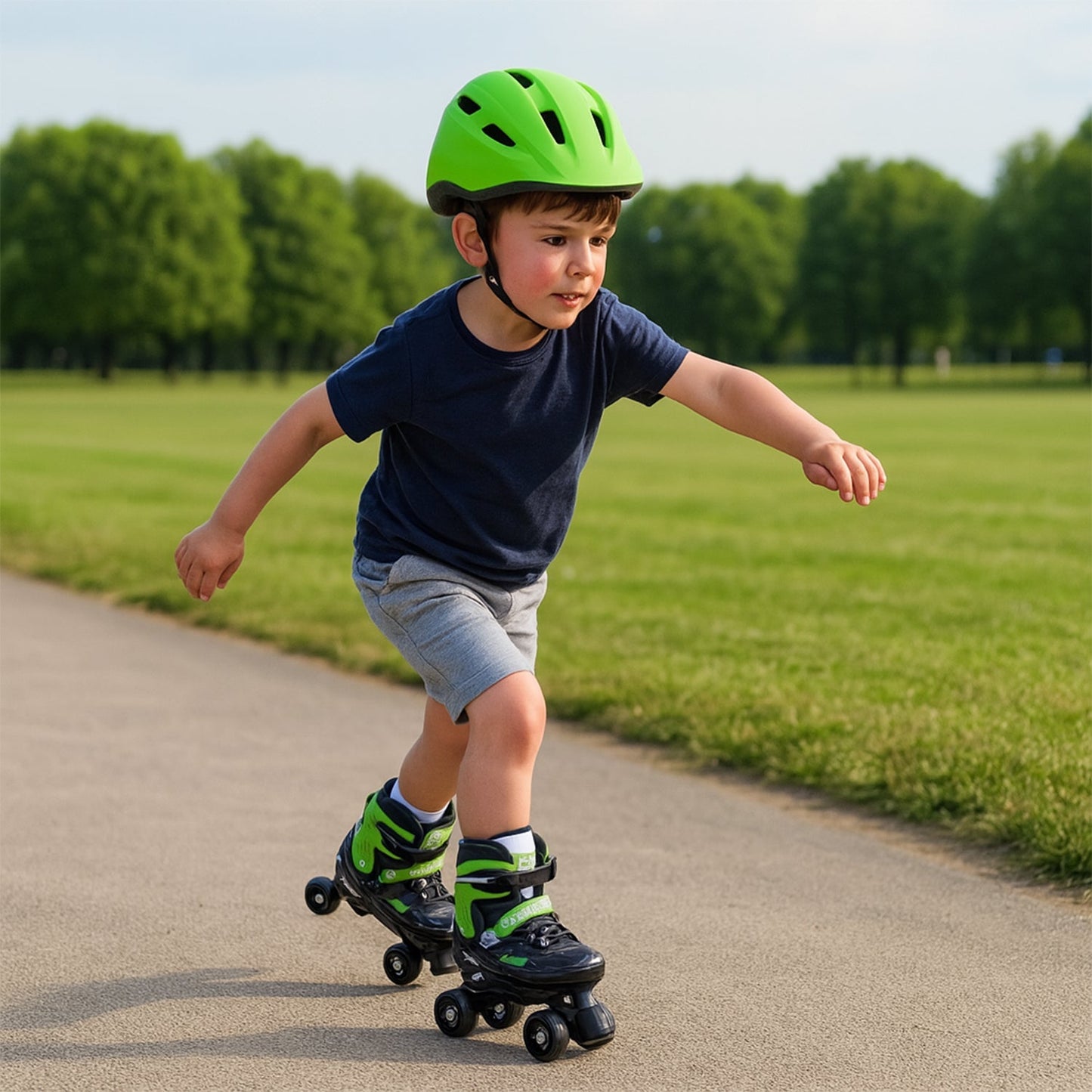 Adjustable Quad Roller Skates for Kids (Large / 1 Pair) Your Brand