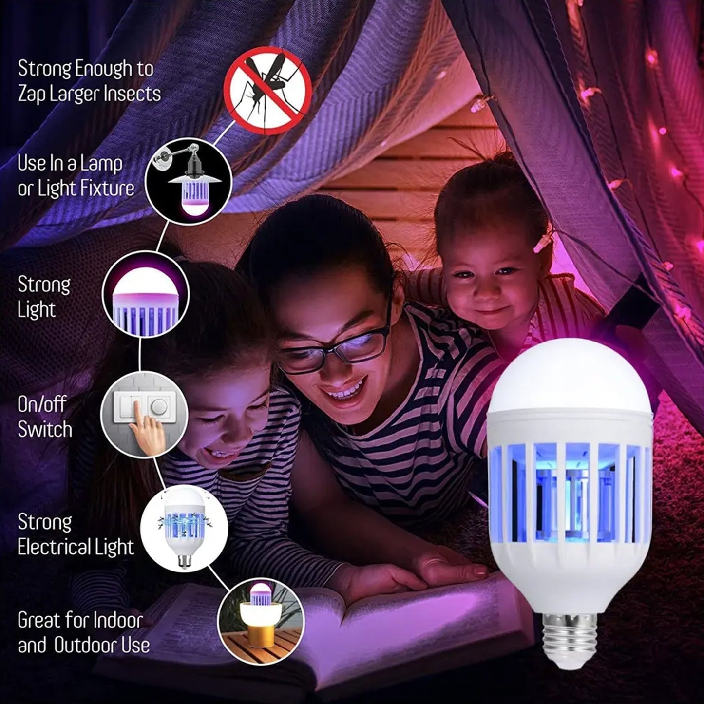 5W Mosquito Killer Lamp E27 LED Zapper for Summer Insects & Moths Your Brand