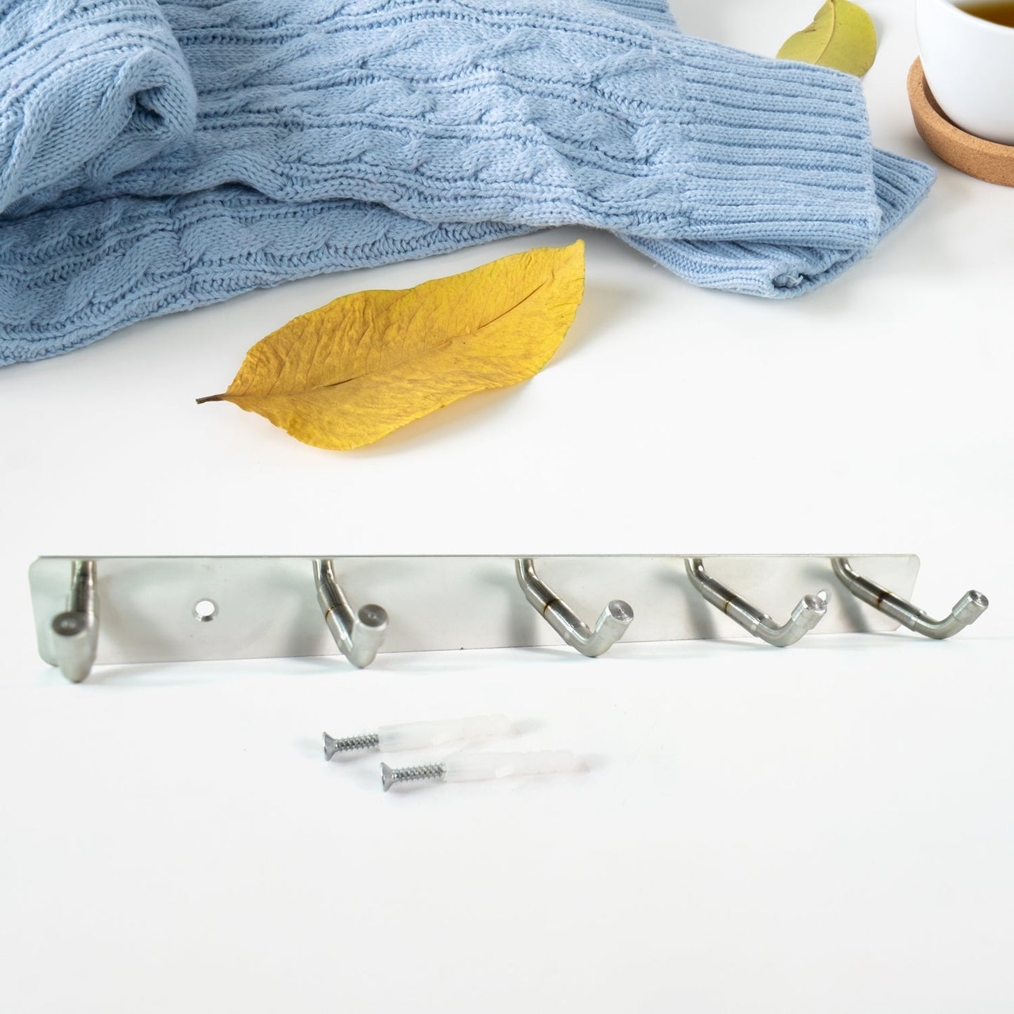 Stainless Steel Wall Mounted Coat 5 Hook Rack (26x3 / 1 Pc) Your Brand