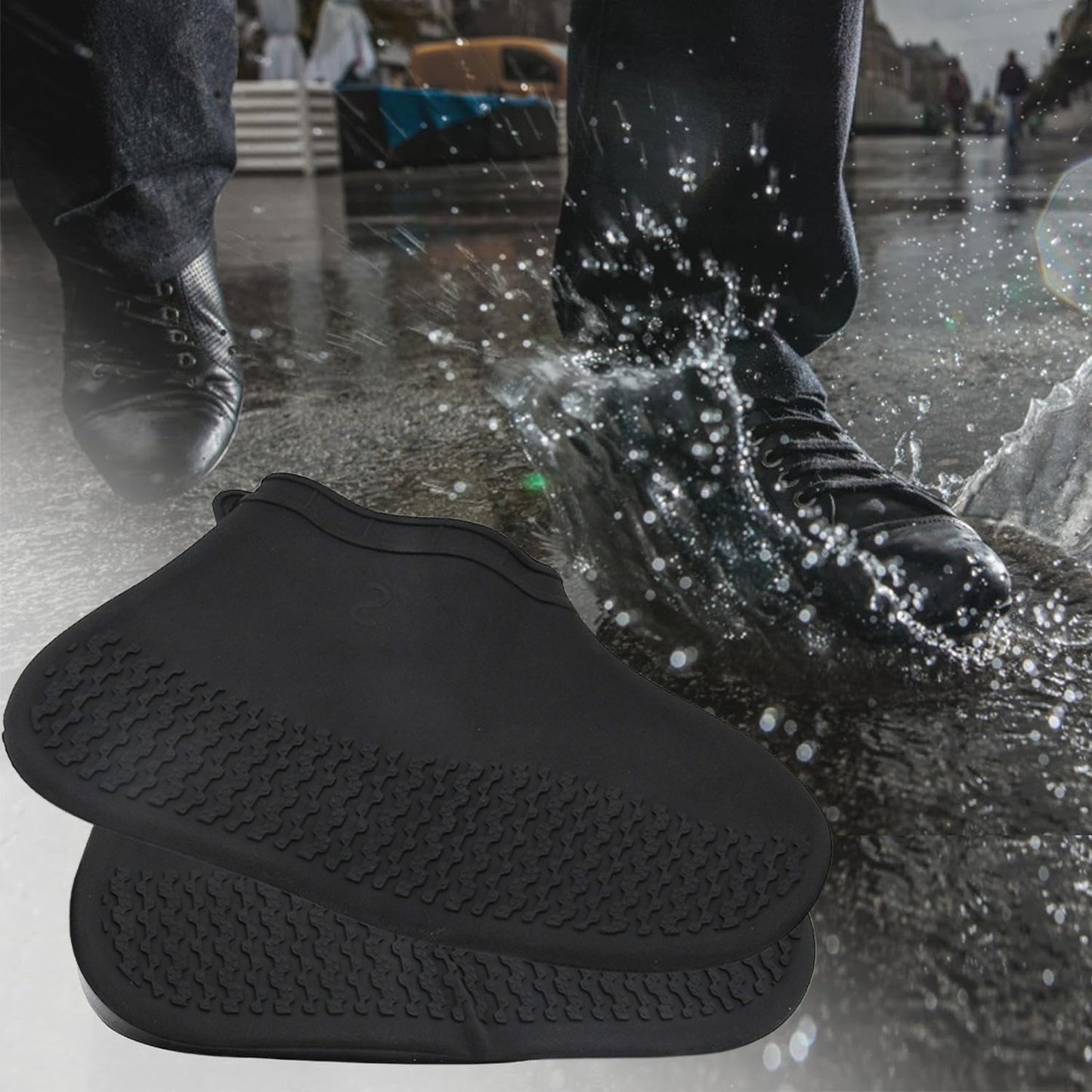 Non-Slip Silicone Rain Reusable Anti skid Waterproof Fordable Boot Shoe Cover (Small Size / 1 Pair / Mix Color) Your Brand
