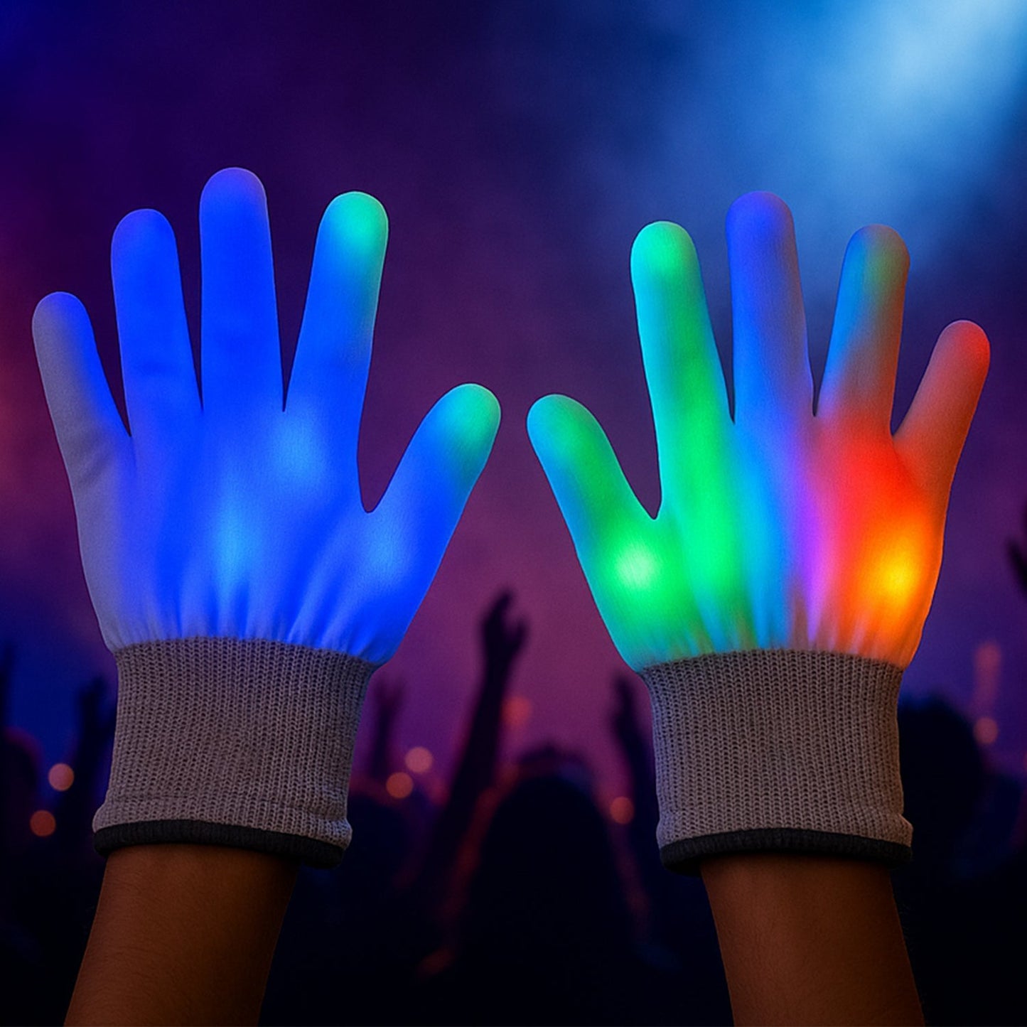 Dynamic Multi-Color Led Light-Up Glow Gloves (1 Pair) Your Brand