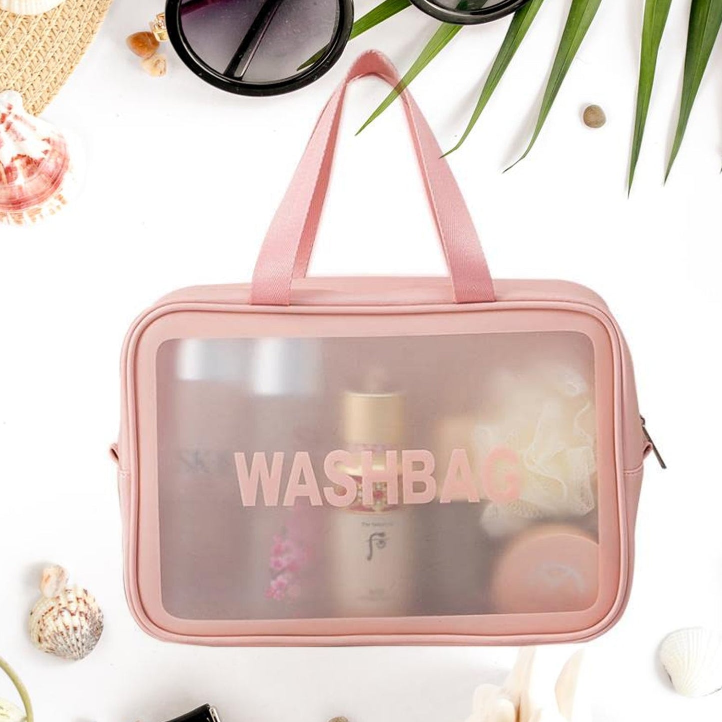 Big Zippered Cosmetic Pouch, Toiletry Bag for Cosmetics (1 Pc) Your Brand