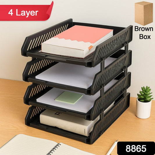 4-Layer Multifunctional File Rack with Drawers for Office Desk Your Brand