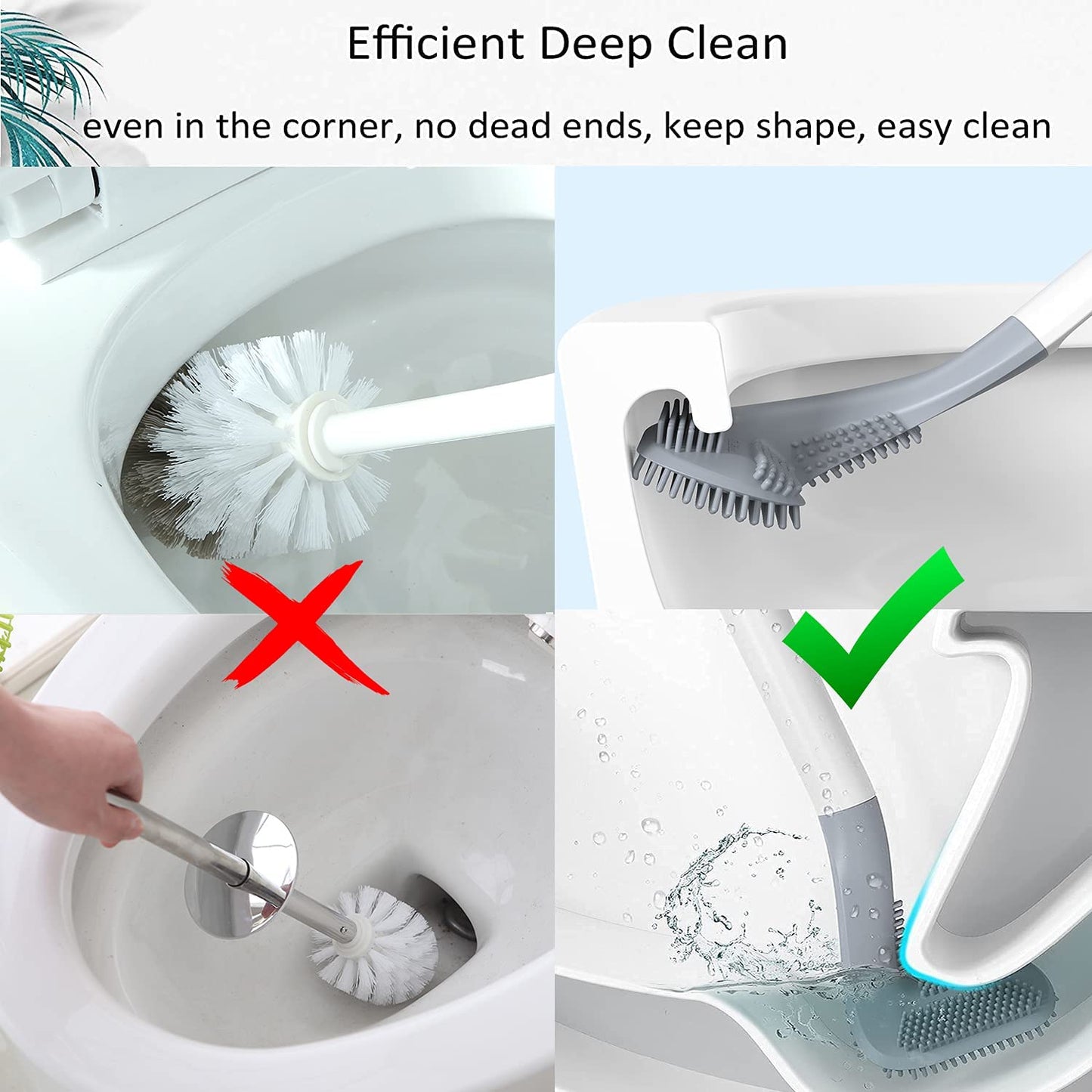6059A Golf Shape Toilet Cleaner Brush with Long Handle and Silicone Head for Bathroom Cleaning