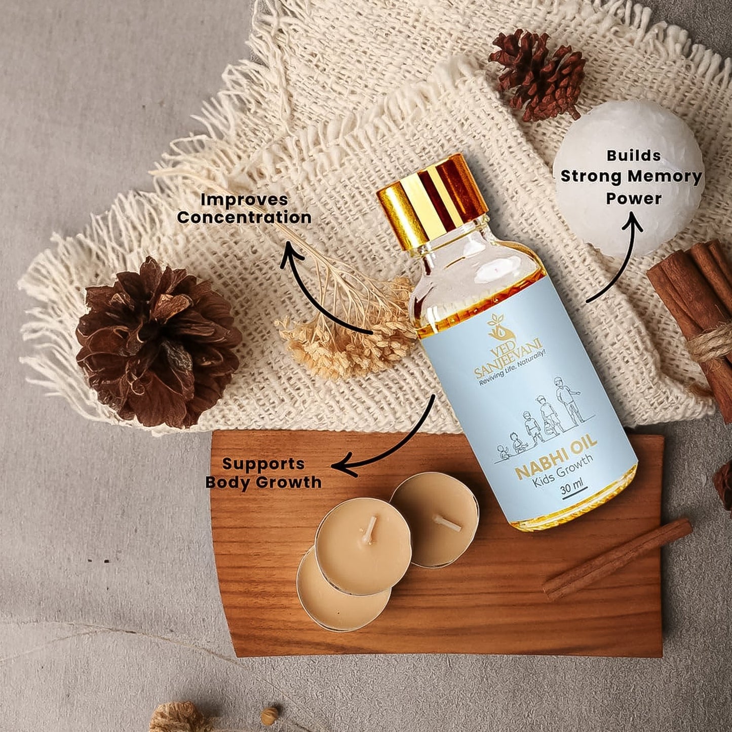 Ved Sanjeevani Nabhi Oil for Kids Growth (30ML / 1 Pc) Your Brand