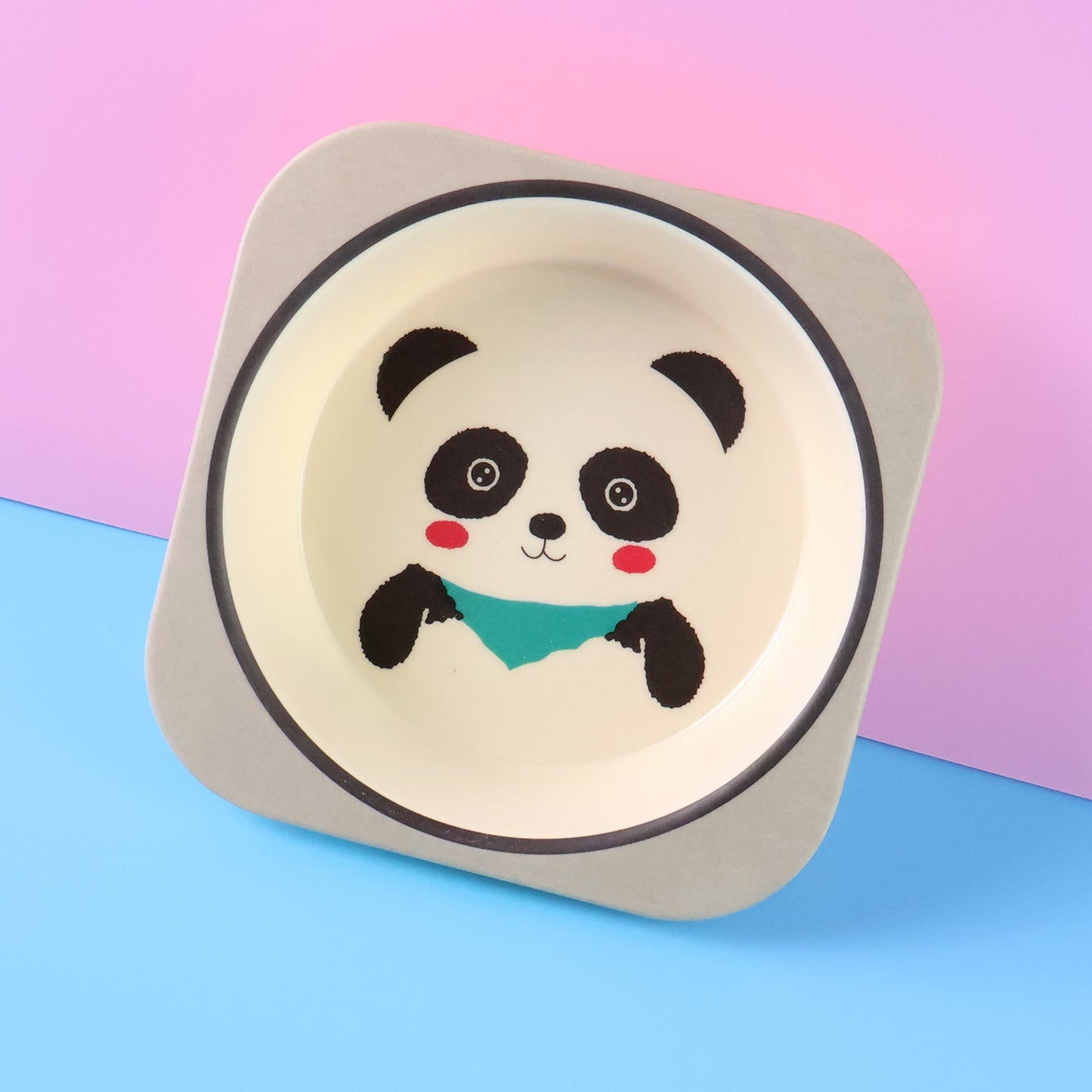 Eco-Friendly Panda-Themed Kids Dinnerware Set (5 Pc) Your Brand