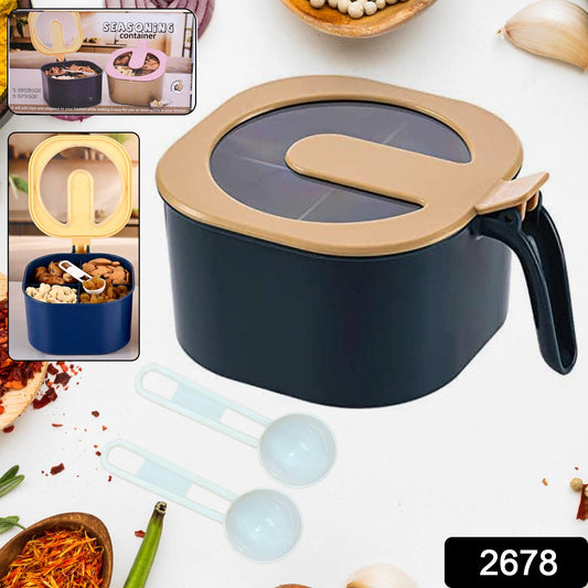 Fancy 4-Section Masala Box for Kitchen Storage (Spice Container) Your Brand