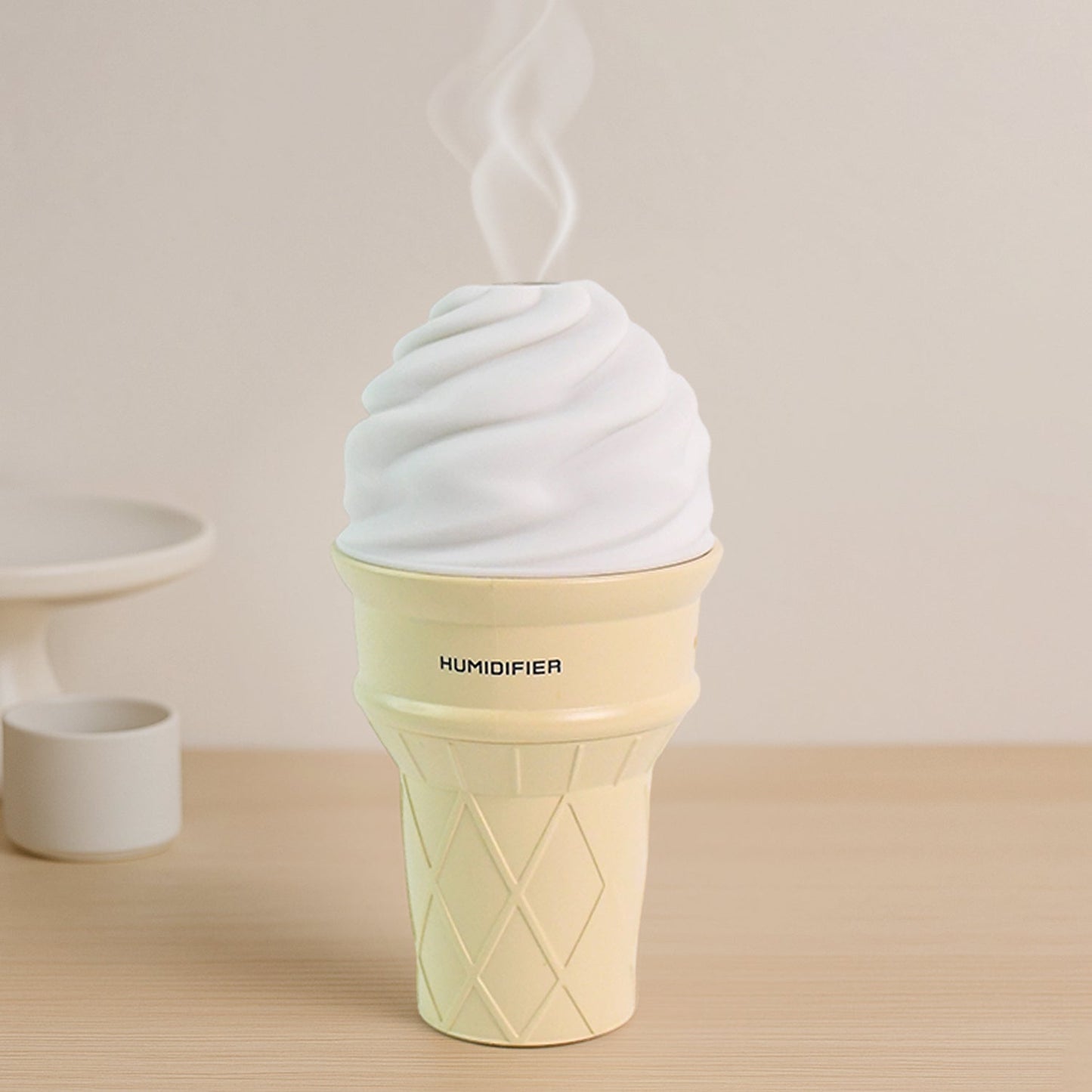 Ice Cream Cone Shape Air Freshener Humidifier (1Pc / Cream Color) Your Brand